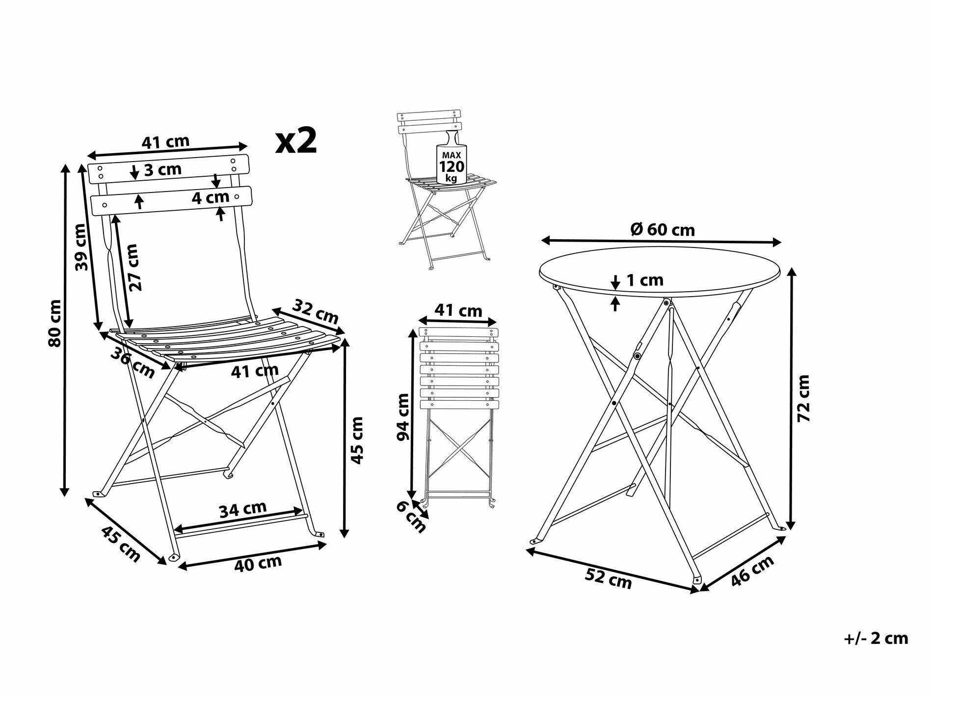 Balkono komplektas Berwyn 1841 (Balta)