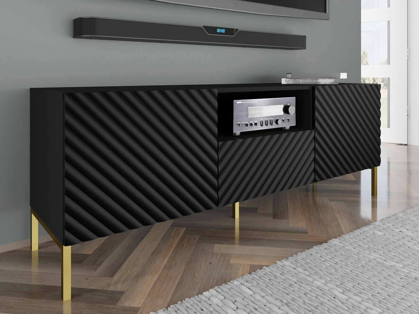 TV staliukas Fivremu 102 (Juoda)