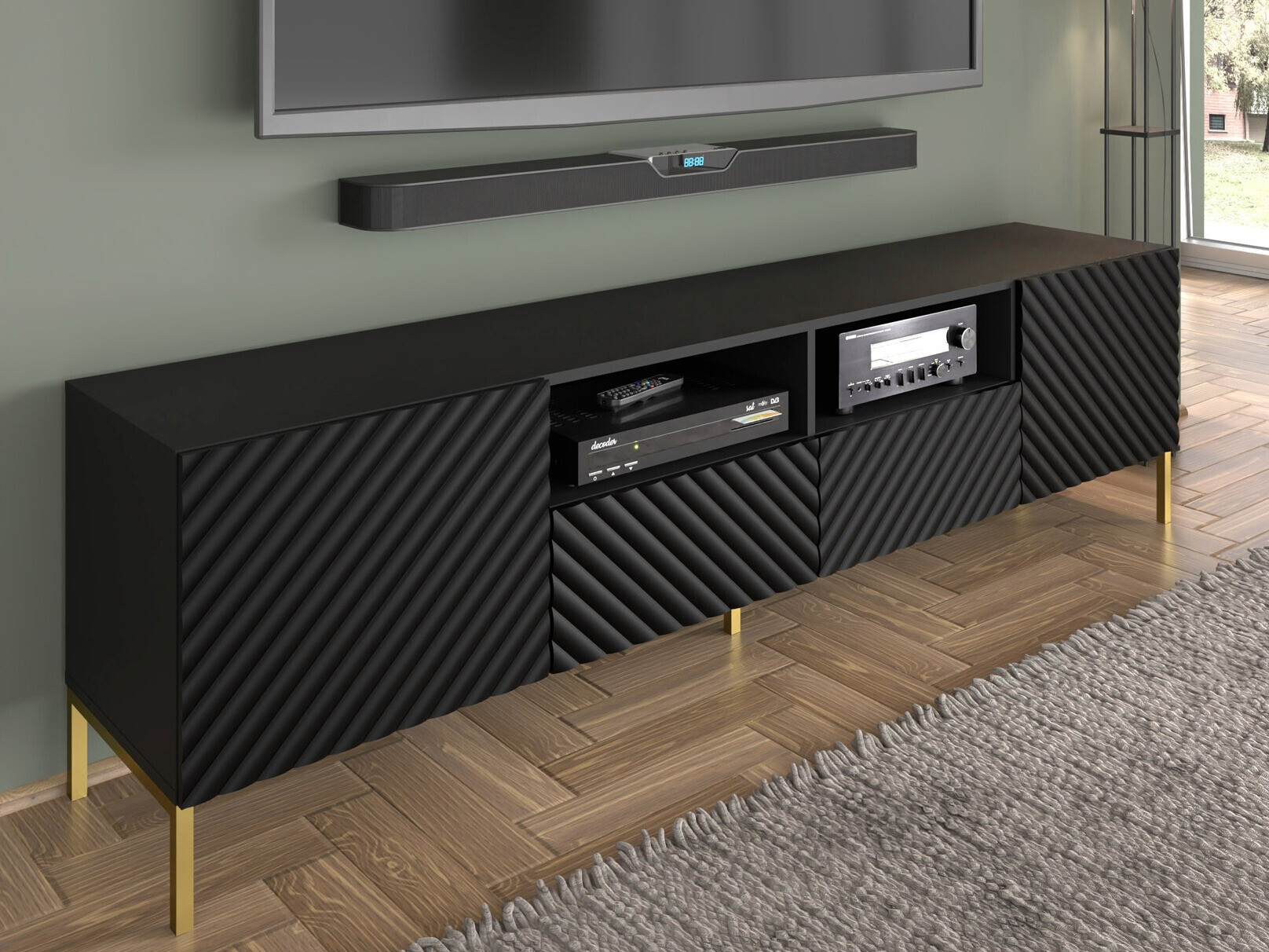 TV staliukas Fivremu 103 (Juoda)