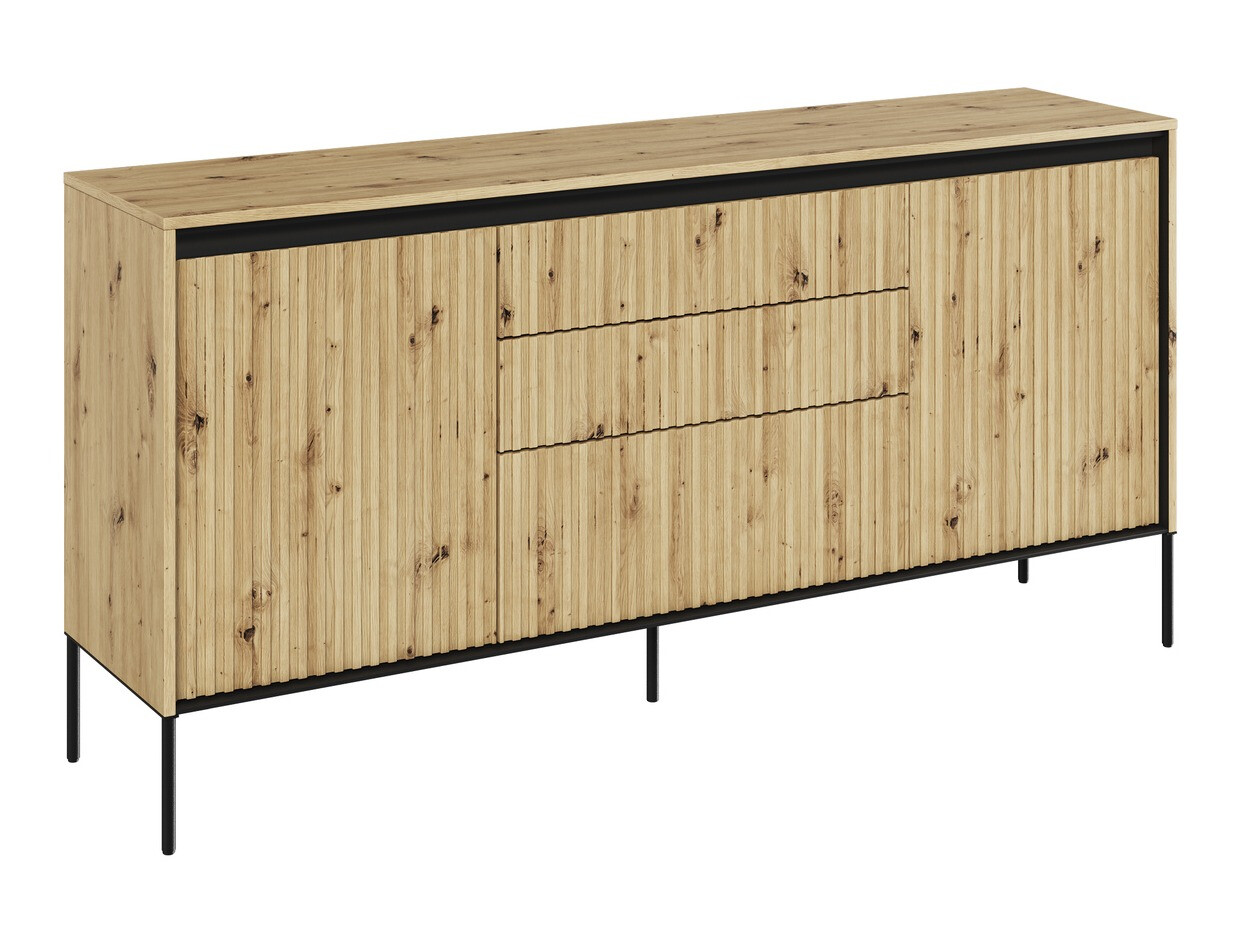 Komoda Fernolu 100 (Artisan ąžuolas + Juoda)