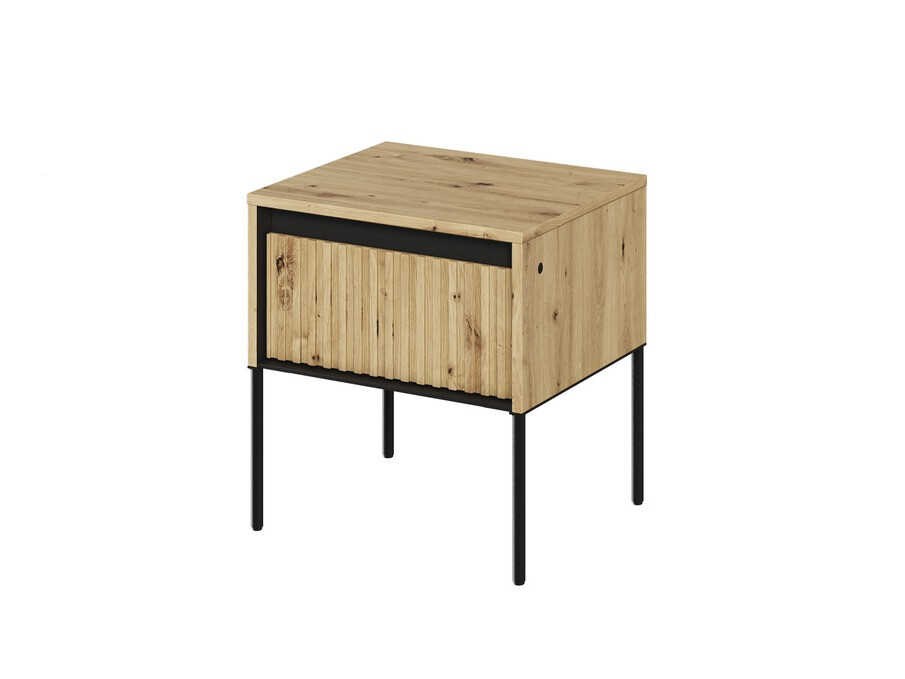 Naktinis staliukas Fernolu 111 (Artisan ąžuolas + Juoda)