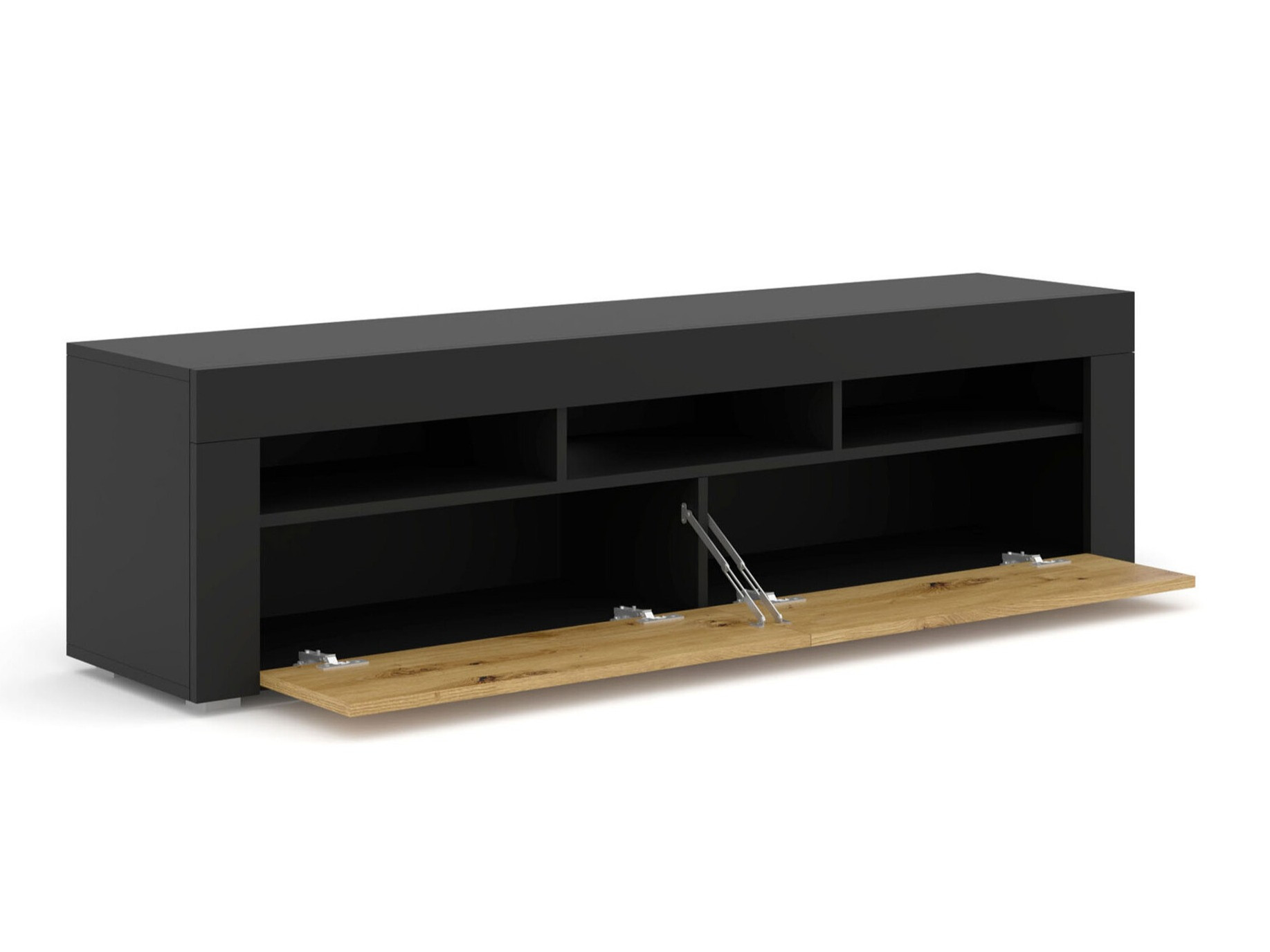 TV staliukas Buffalo 149 (Juoda + Artisan ąžuolas)