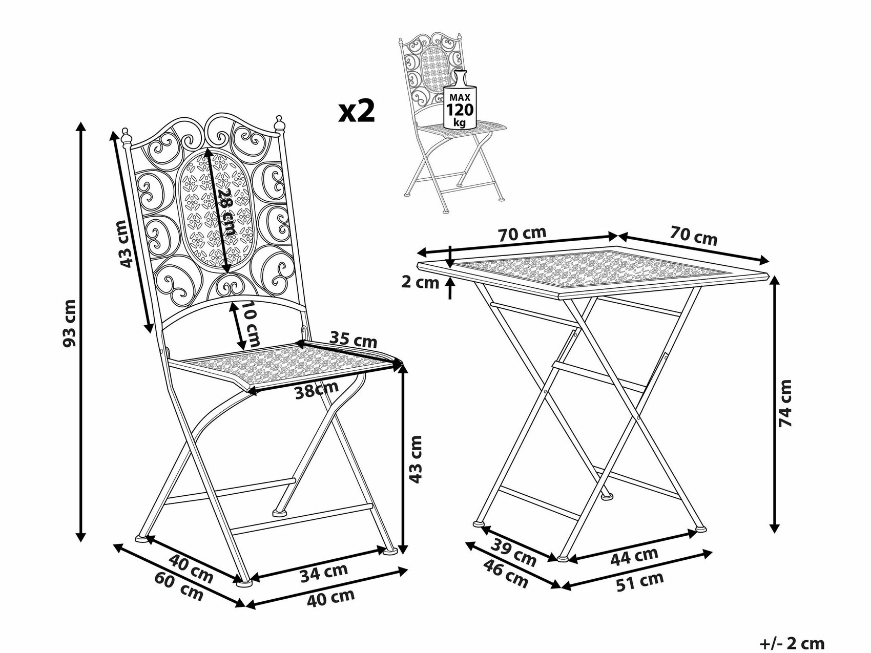 Balkono komplektas Berwyn 1880