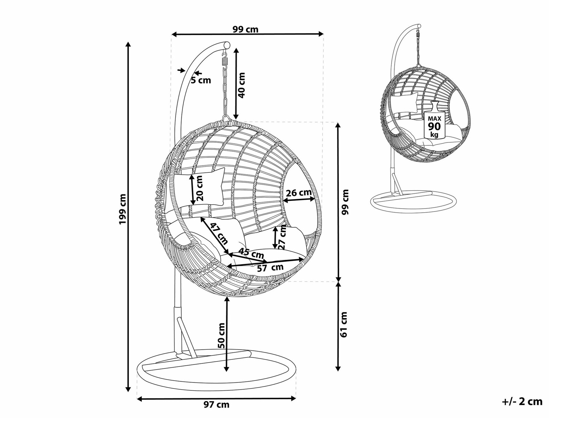 Supamas krėslas Berwyn 1876 (Šviesi ruda)