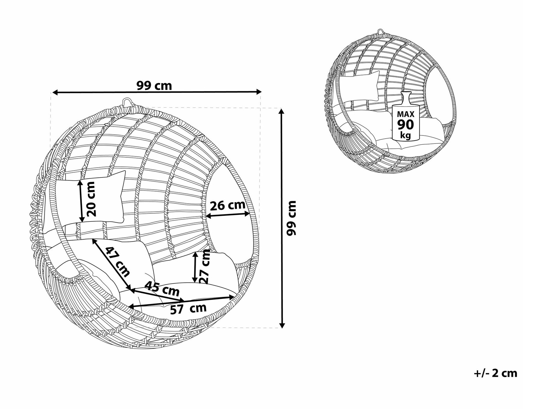 Supamas krėslas Berwyn 1879 (Šviesi ruda)