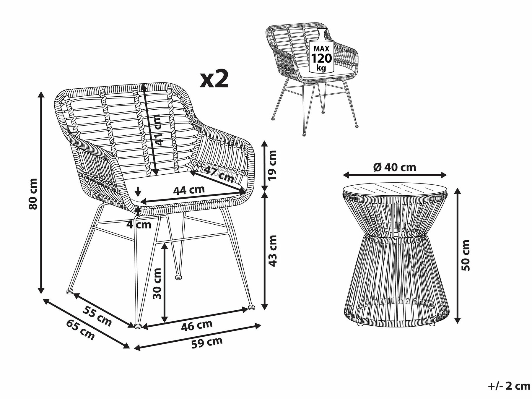 Balkono komplektas Berwyn 1897