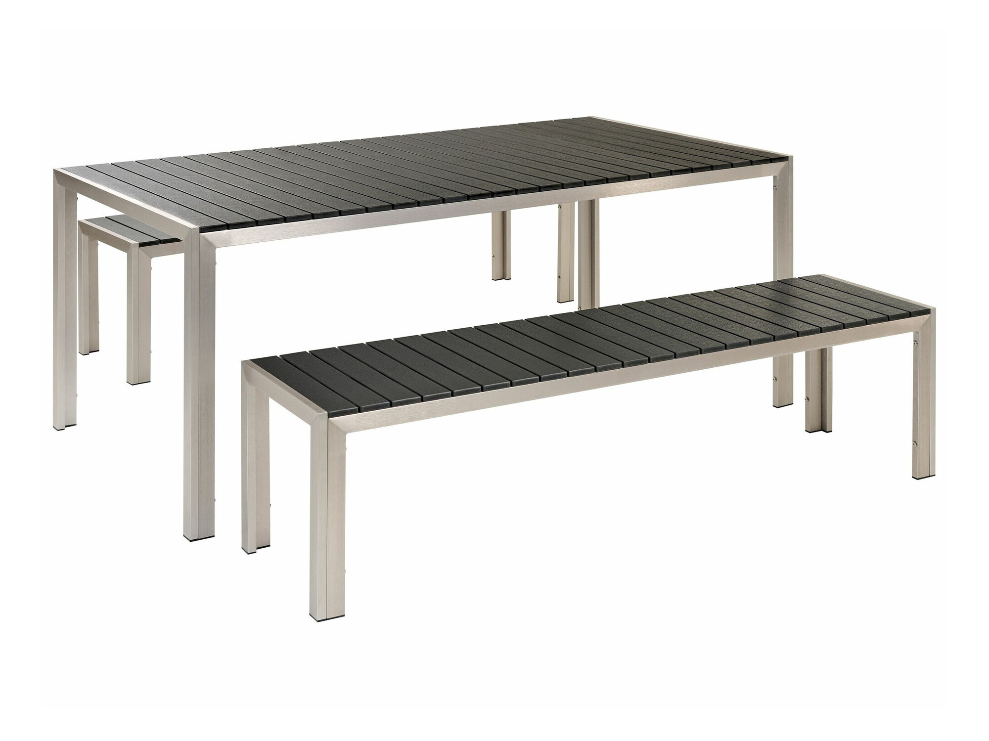 Stalo ir kėdžių komplektas Berwyn 1895 (Juoda + Sidabrinė)