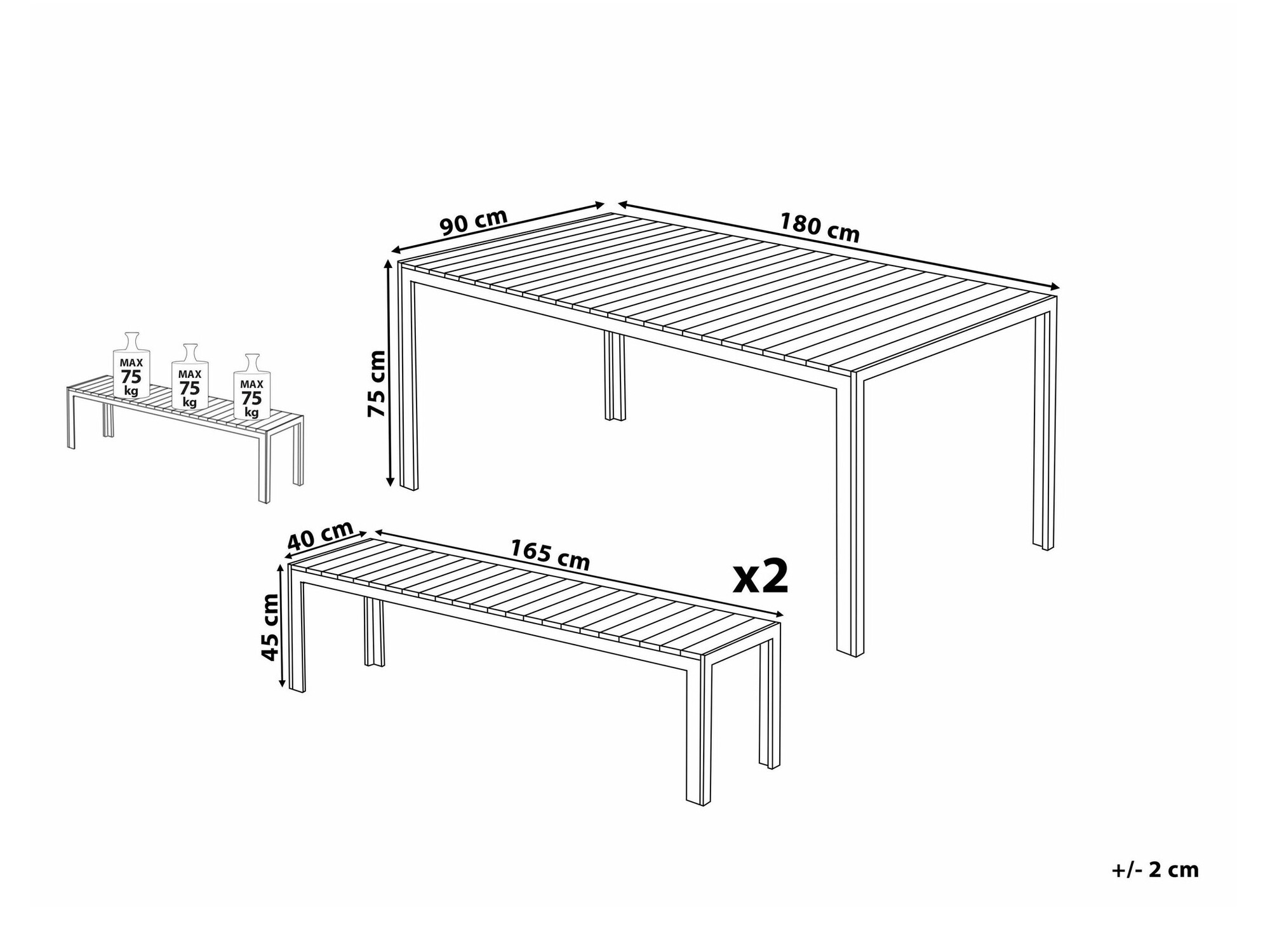 Stalo ir kėdžių komplektas Berwyn 1895 (Juoda + Sidabrinė)