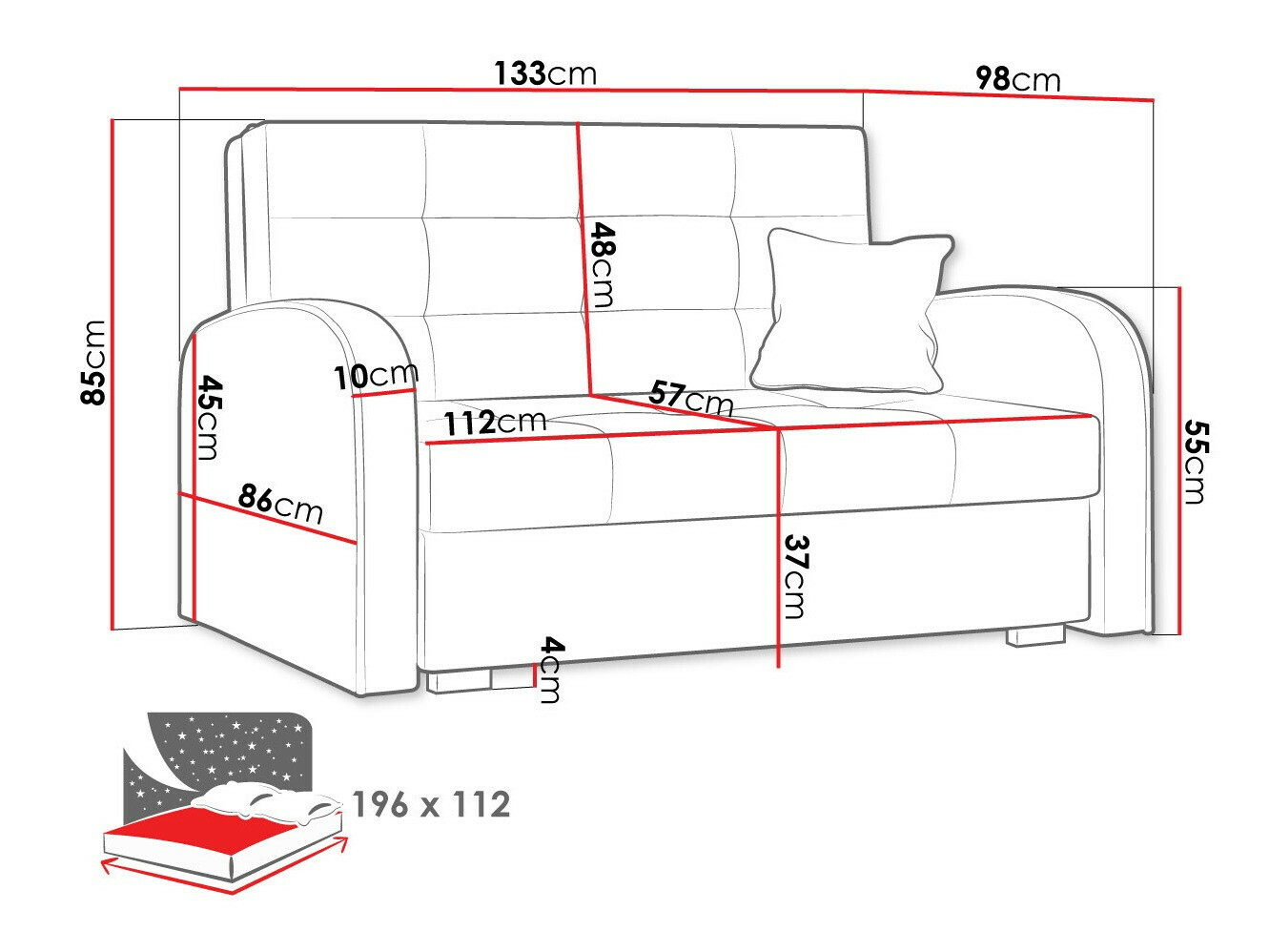 Sofa lova Silona II (Aragon 20)