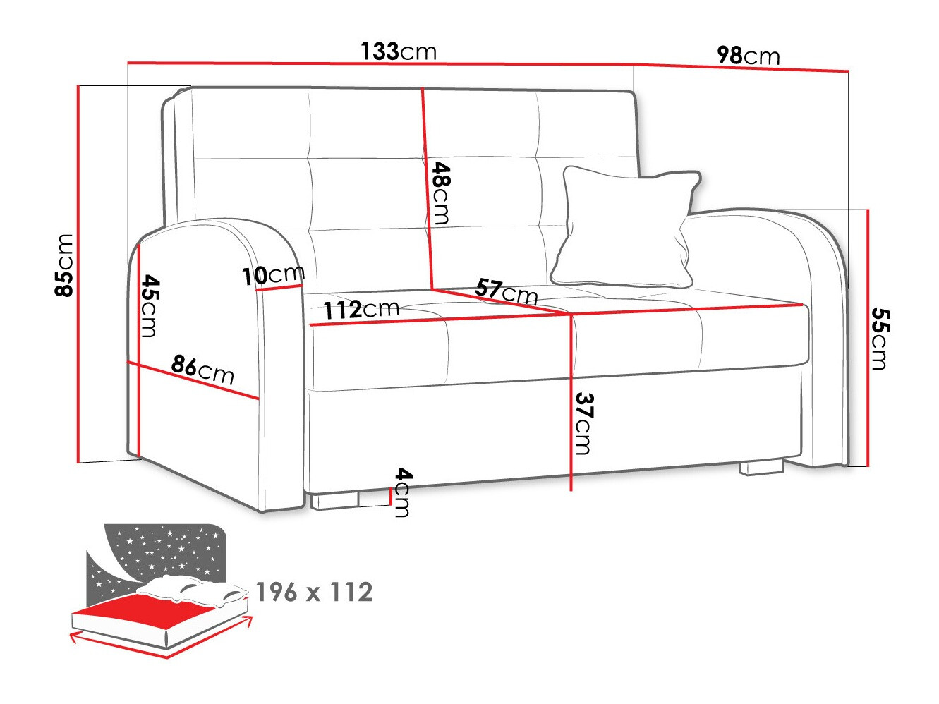 Sofa lova Silona II (Aragon 90)