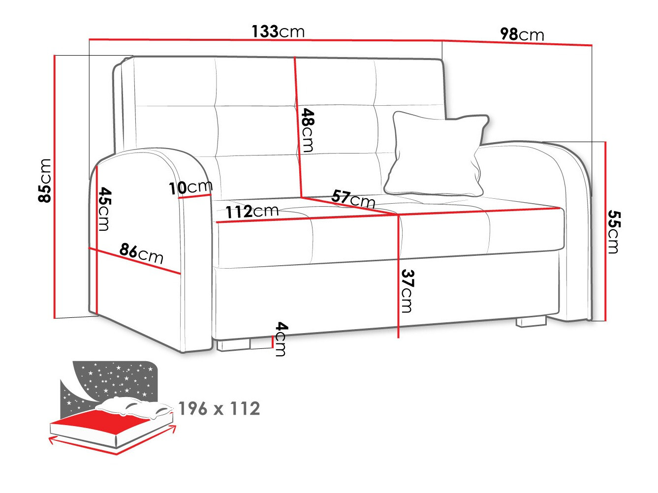 Sofa lova Silona II (Aragon 93)