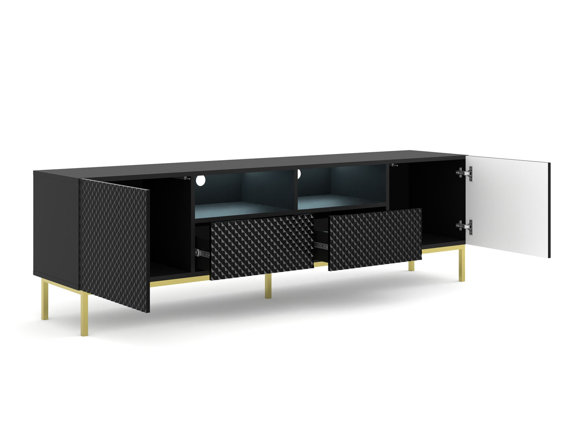 TV staliukas Buffalo 158 (Juoda + Blizgi juoda)