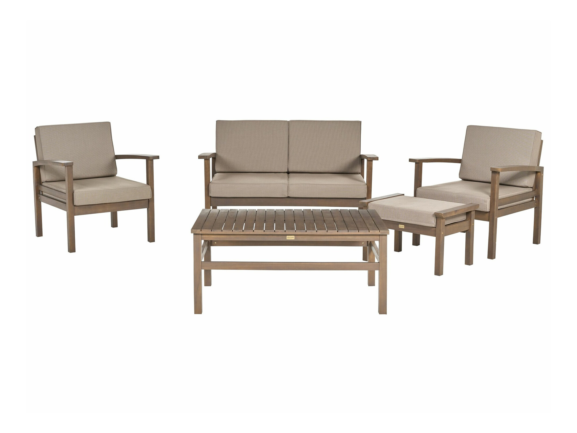 Lauko baldų komplektas Berwyn 1955 (Taupe + Tamsus medis)