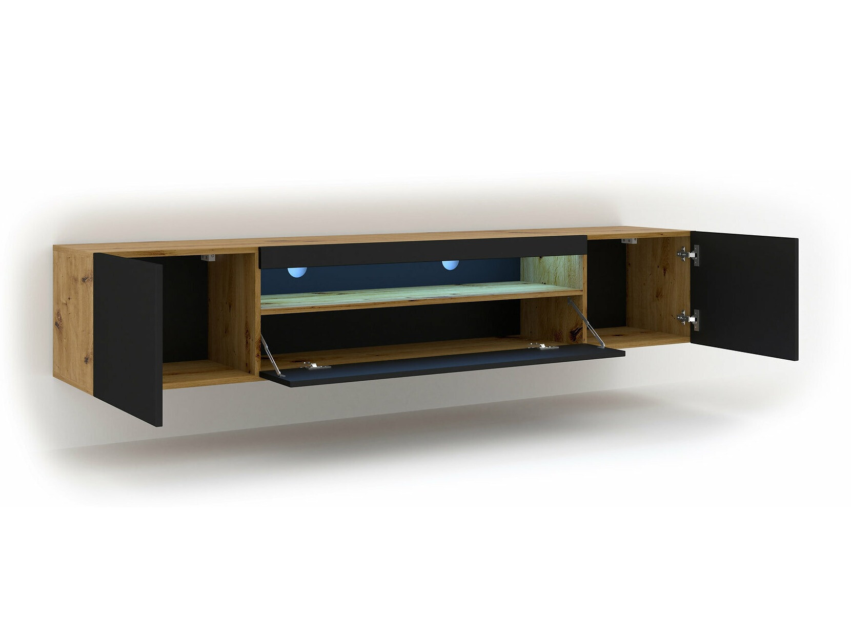 TV staliukas Morteo 104 (Artisan ąžuolas + Juoda)