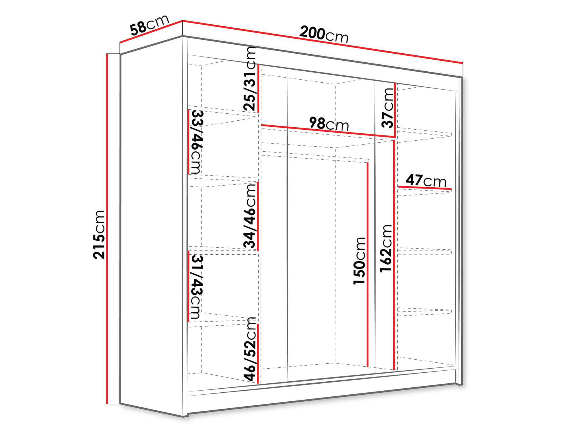Spinta Closico 185 (Juoda + Balta)