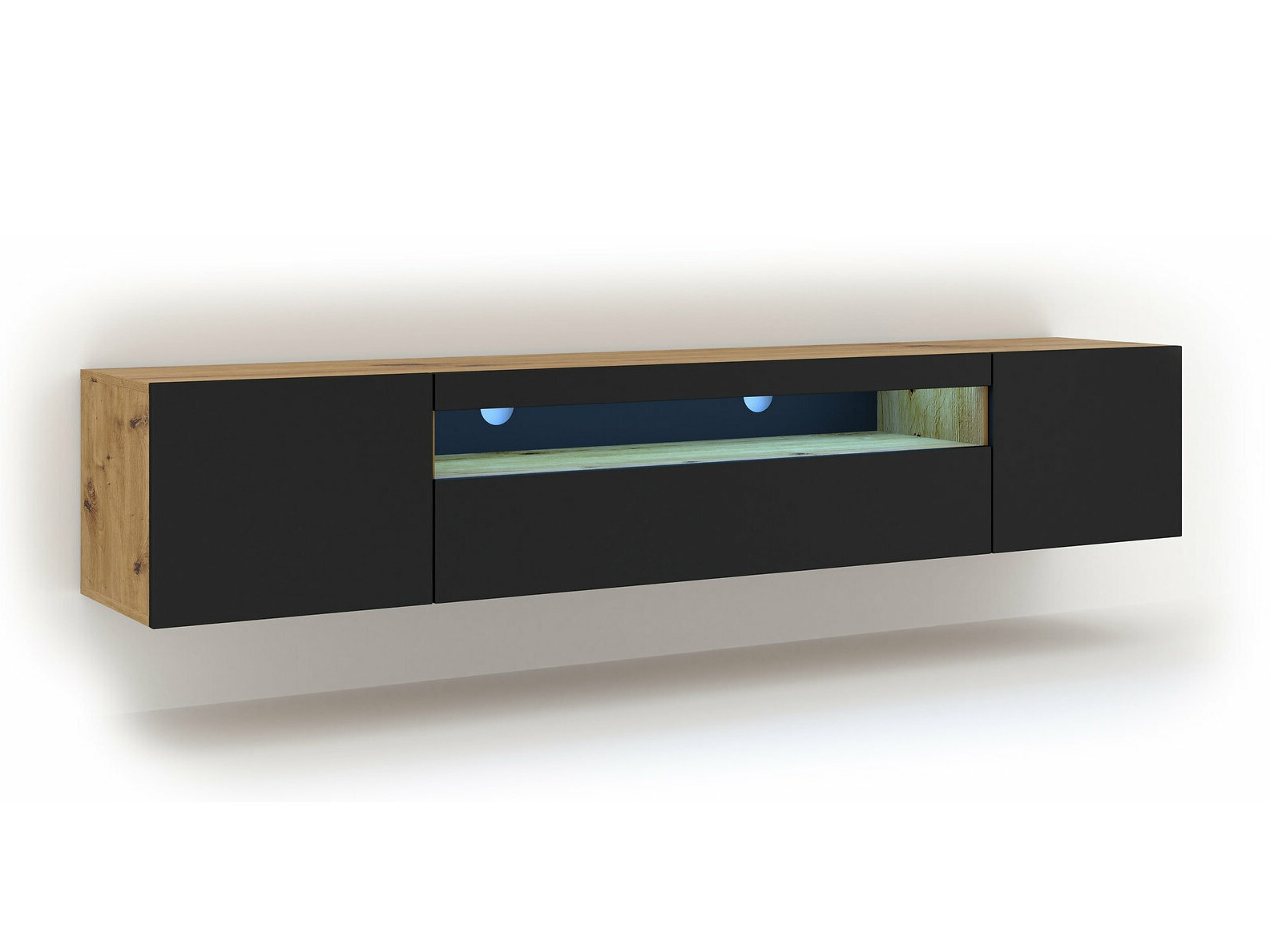 TV staliukas Morteo 104 (Artisan ąžuolas + Juoda)