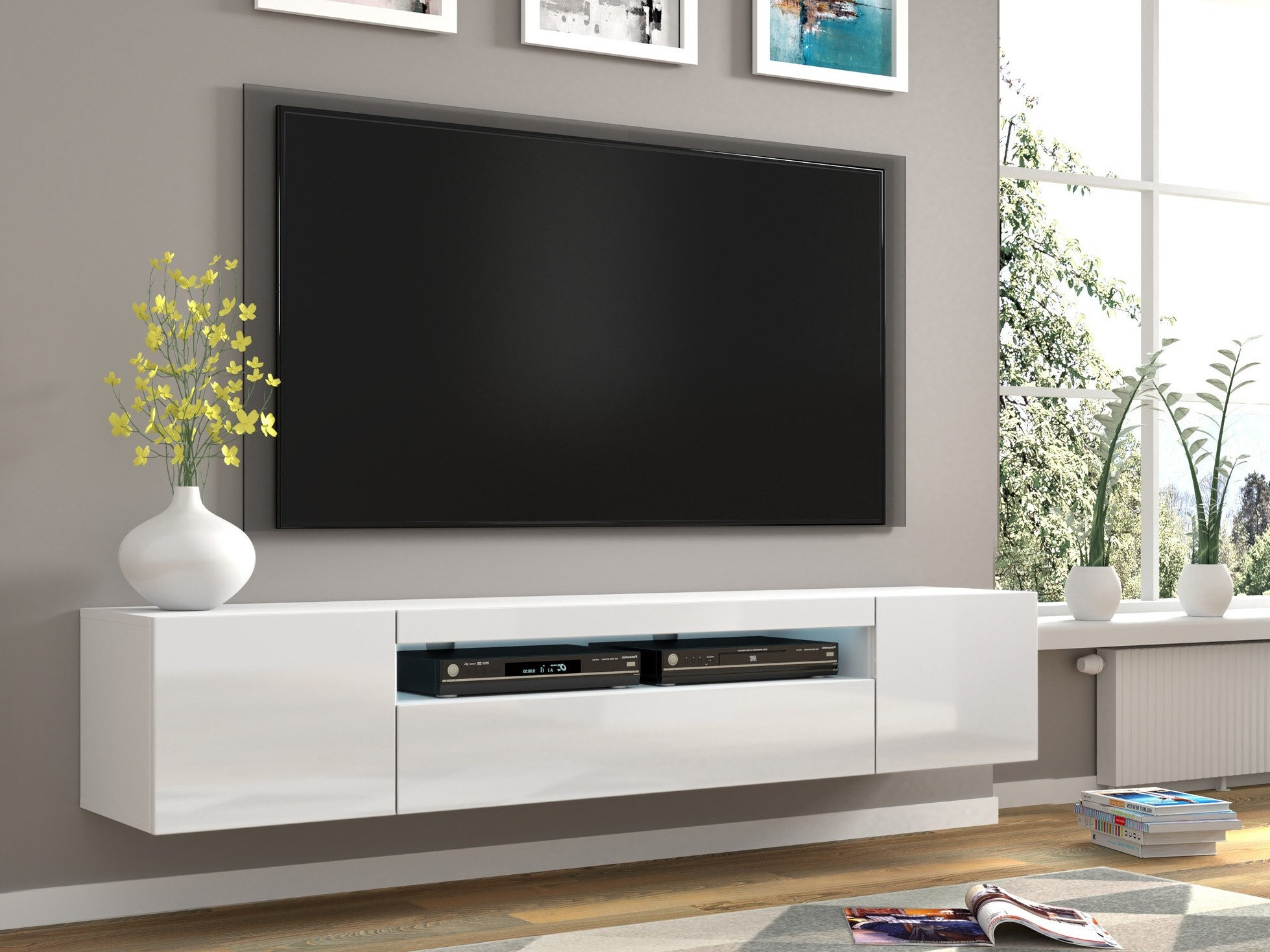 TV staliukas Morteo 104 (Balta + Blizgi balta)
