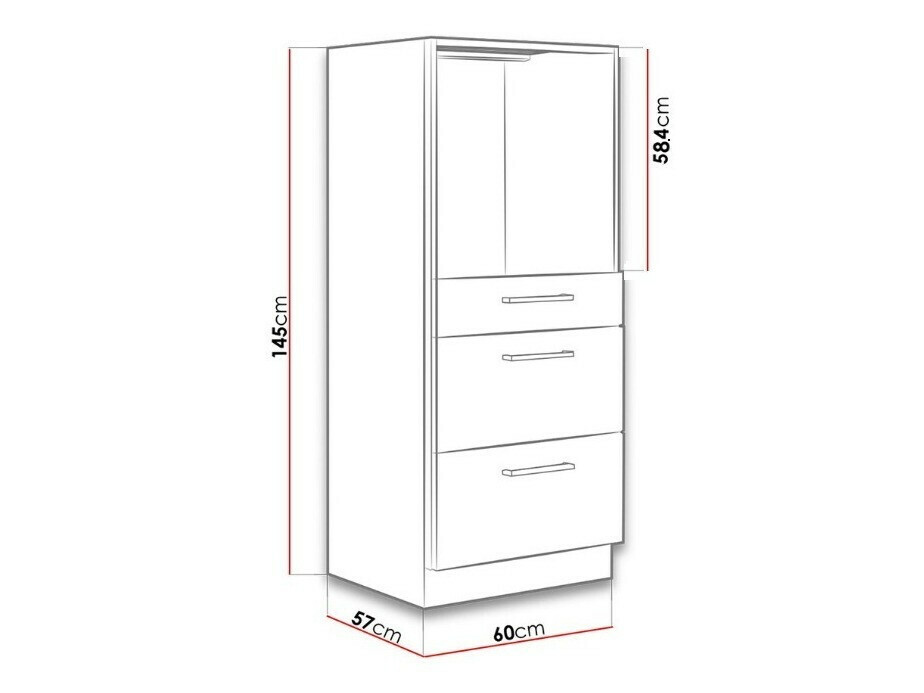 Modulinė spintelė įmontuojamai buitinei technikai Wood White 102