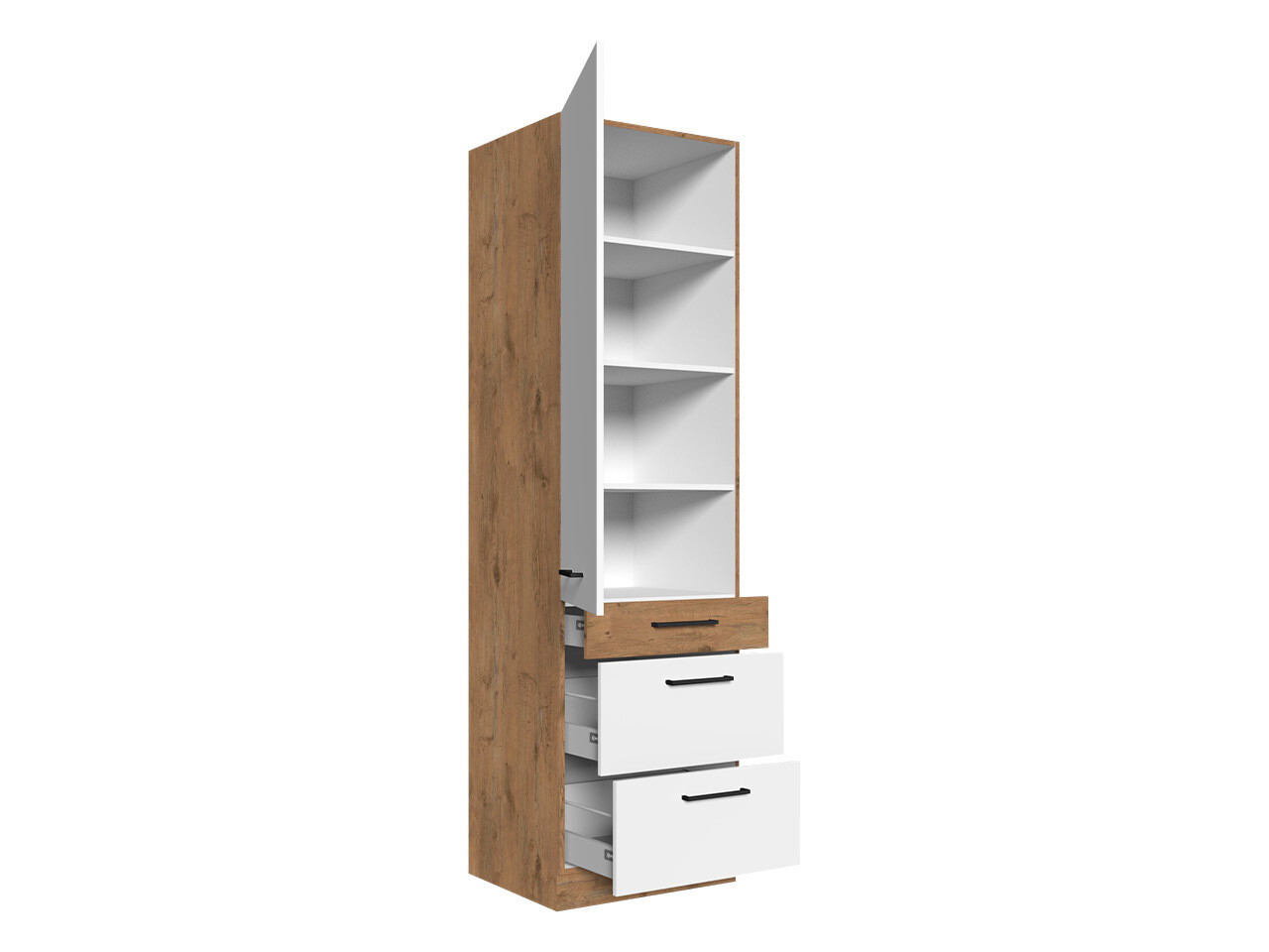 Modulinė spintelė su durelėmis Wood White 127
