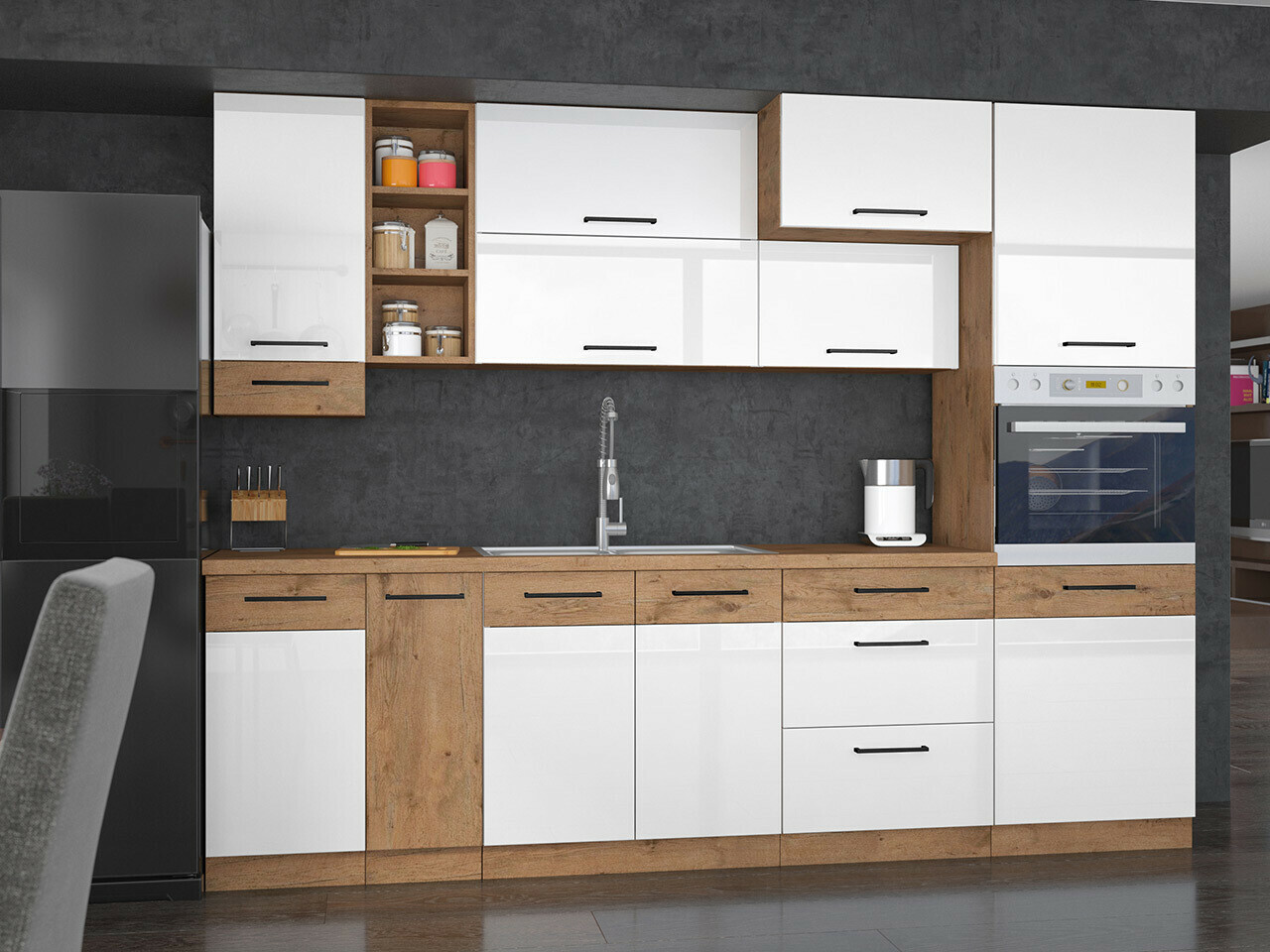 Modulinis virtuvės komplektas Wood White 137