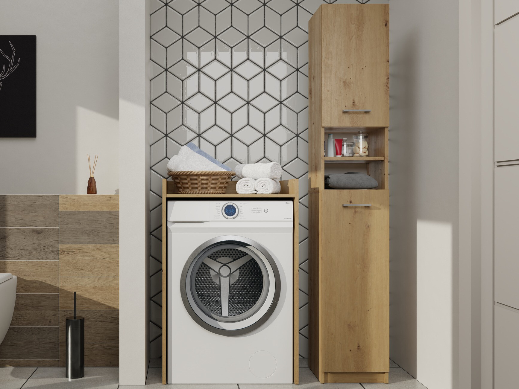 Pastatoma vonios spintelė Mandeville 152 (Artisan ąžuolas)