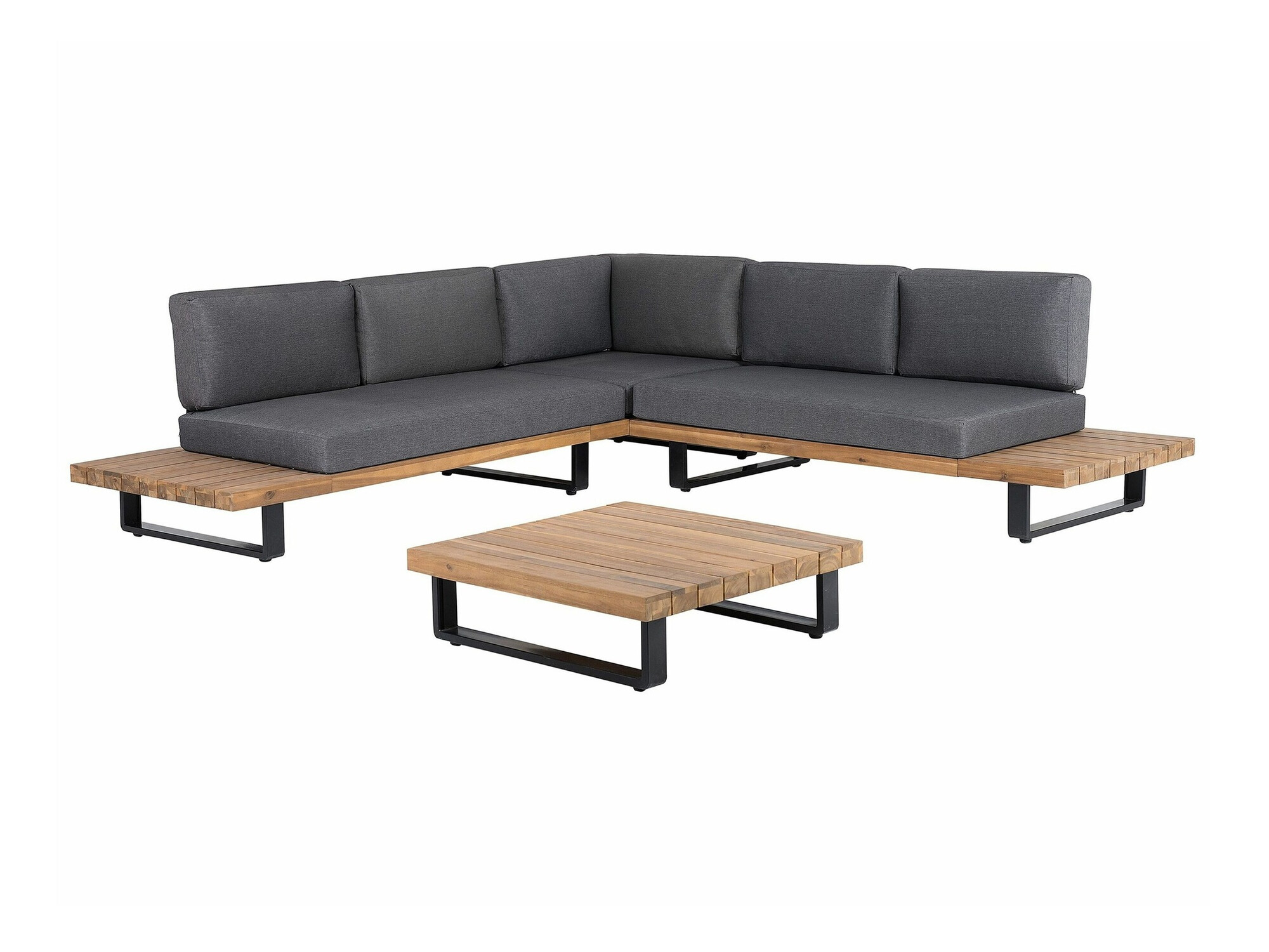 Lauko baldų komplektas Berwyn 1987 (Pilka + Šviesus medis)