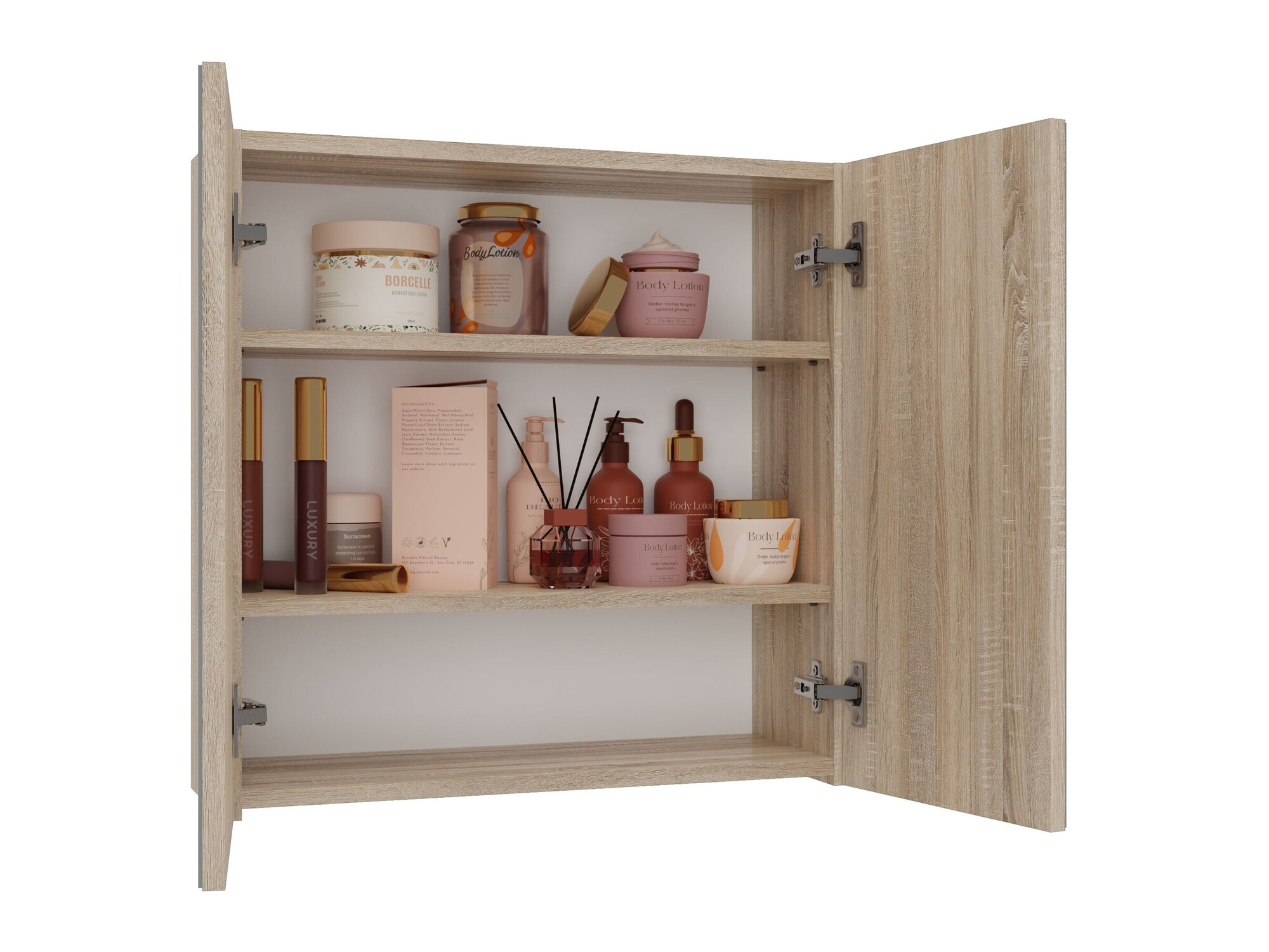 Vonios spintelė su veidrodžiu Balelbo 101 (Sonomos ąžuolas)