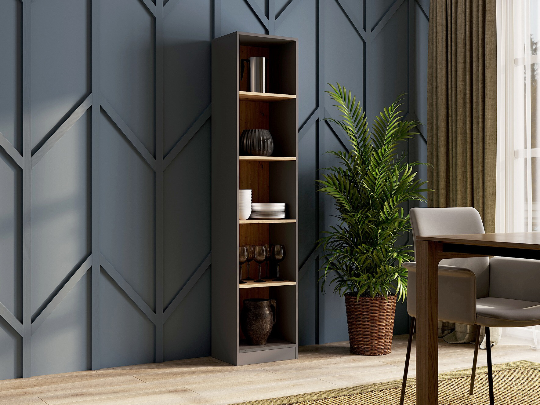 Lentyna Mandeville 183 (Antracitas + Artisan ąžuolas)