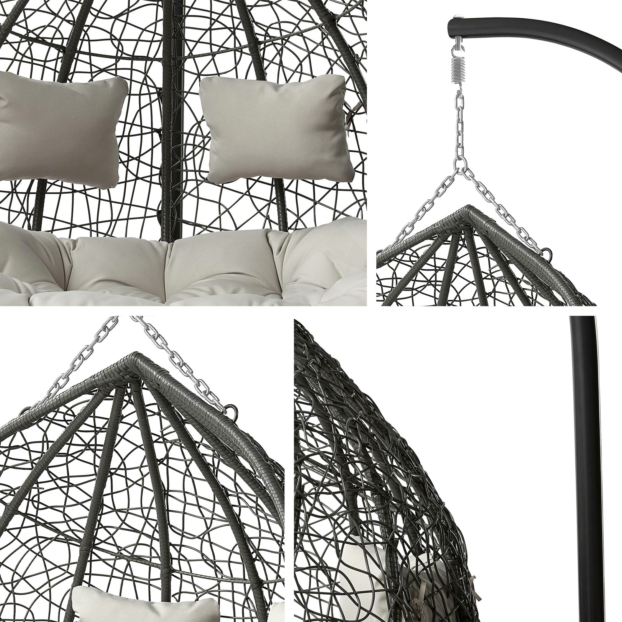 Supamas krėslas Comfivo Audos (Pilka + Šviesi pilka)