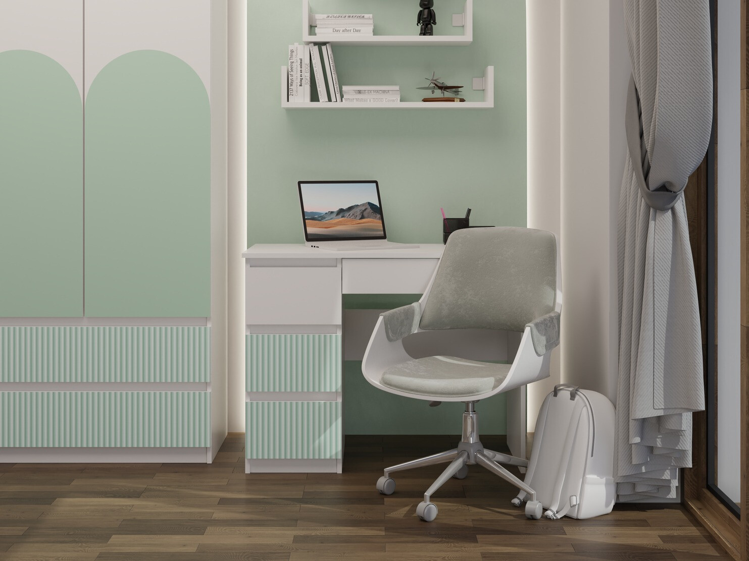 Darbo stalas Mortore 104 (Šviesi mėtinė)