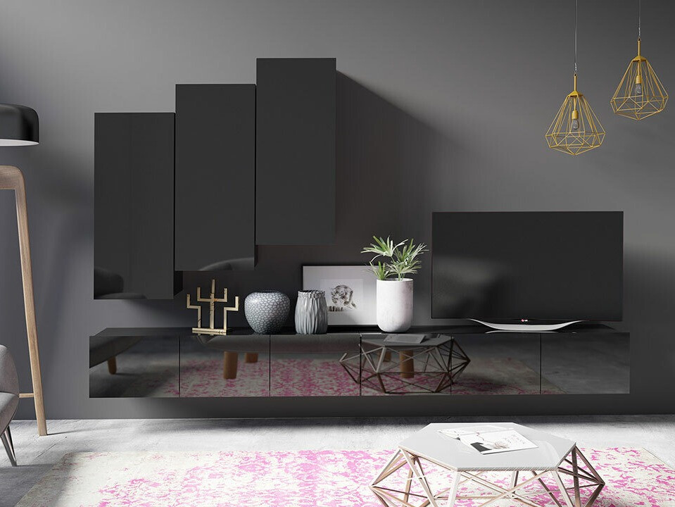 Svetainės komplektas Remus XX (Juoda)