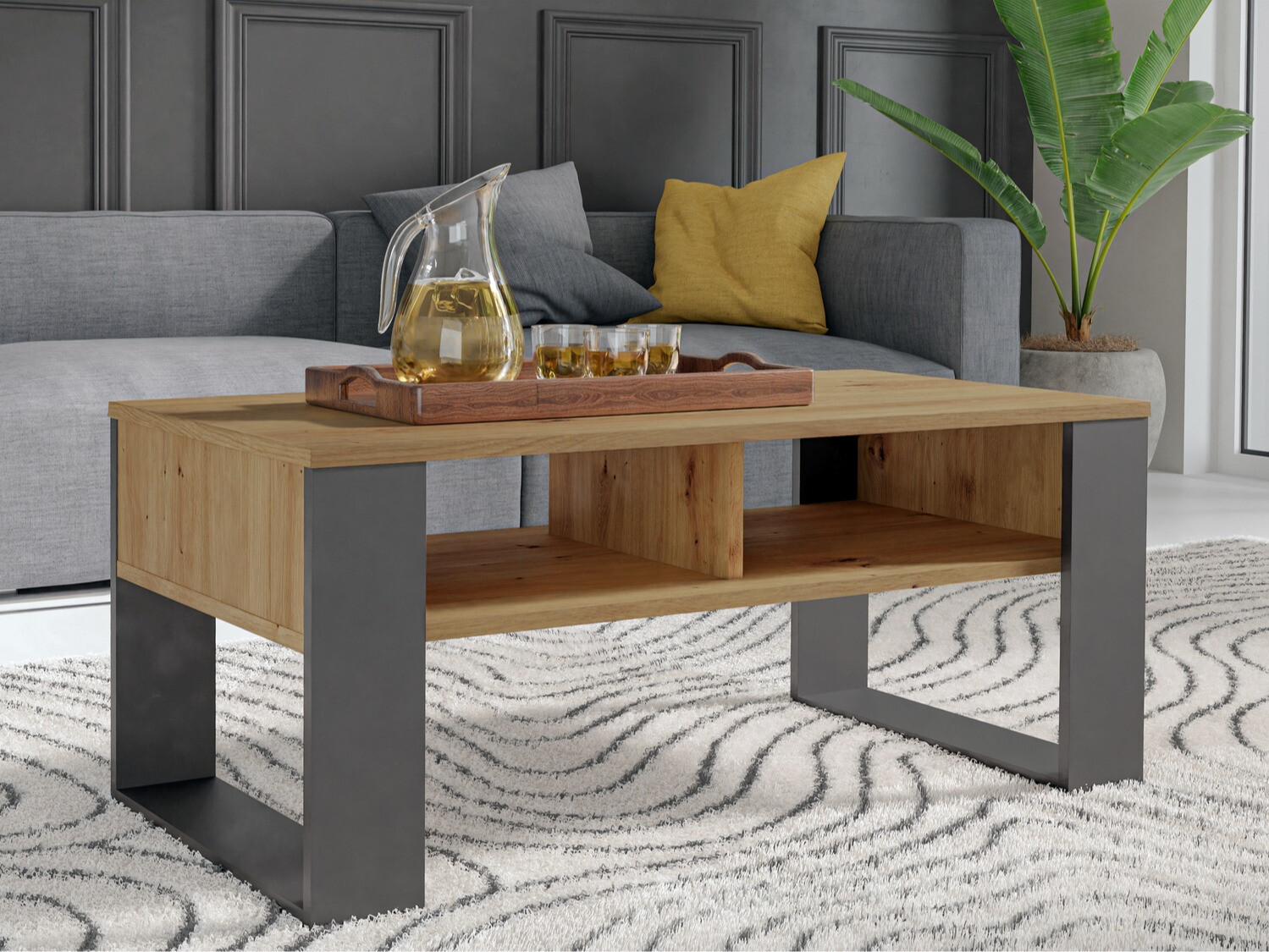 Žurnalinis staliukas Mandeville 209 (Artisan ąžuolas + Antracitas)