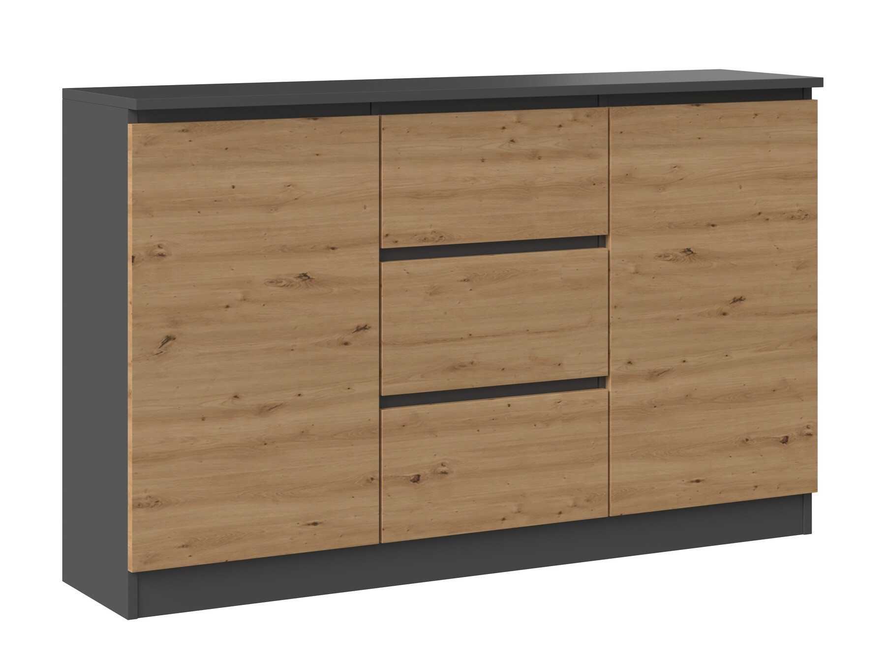 Komoda Elbvelu 112 (Antracitas + Artisan ąžuolas)