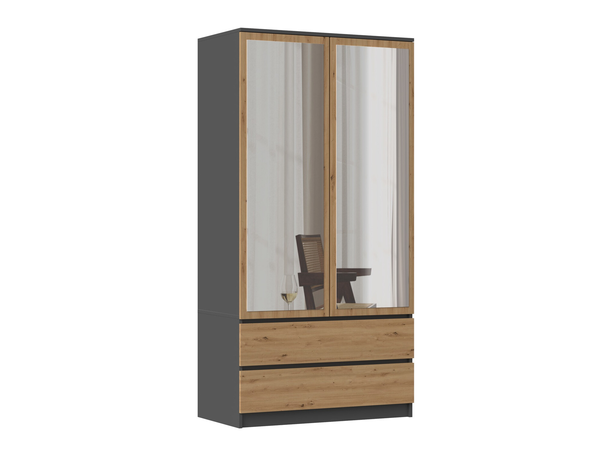 Spinta Elbvelu 116 (Antracitas + Artisan ąžuolas)