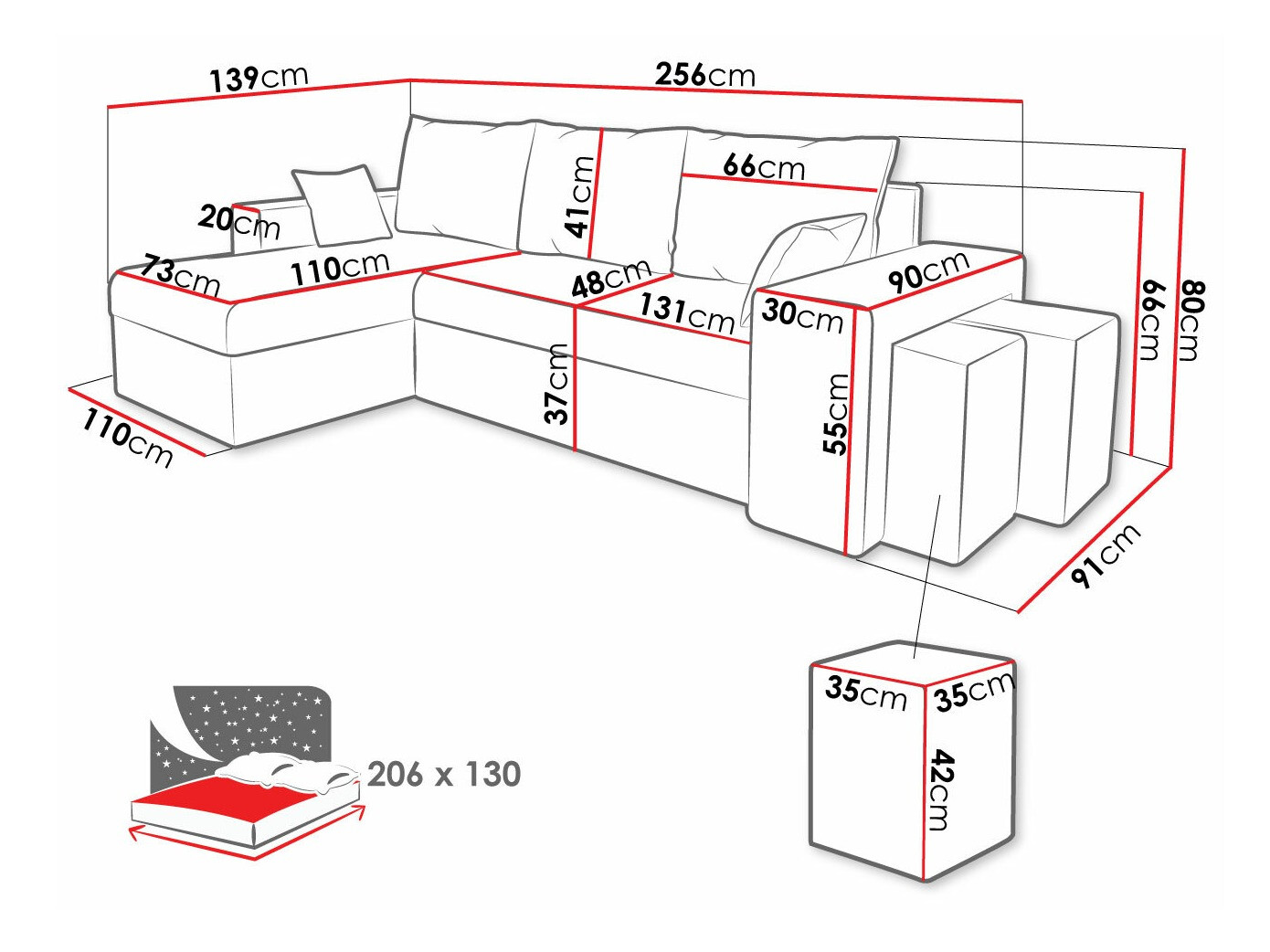 Minkštas kampas Memphis 129 (Kronos 07)