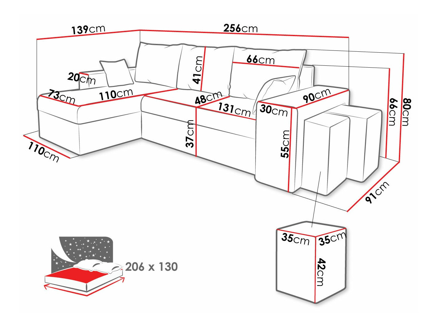 Minkštas kampas Memphis 129 (Muna 02 + Muna 03)