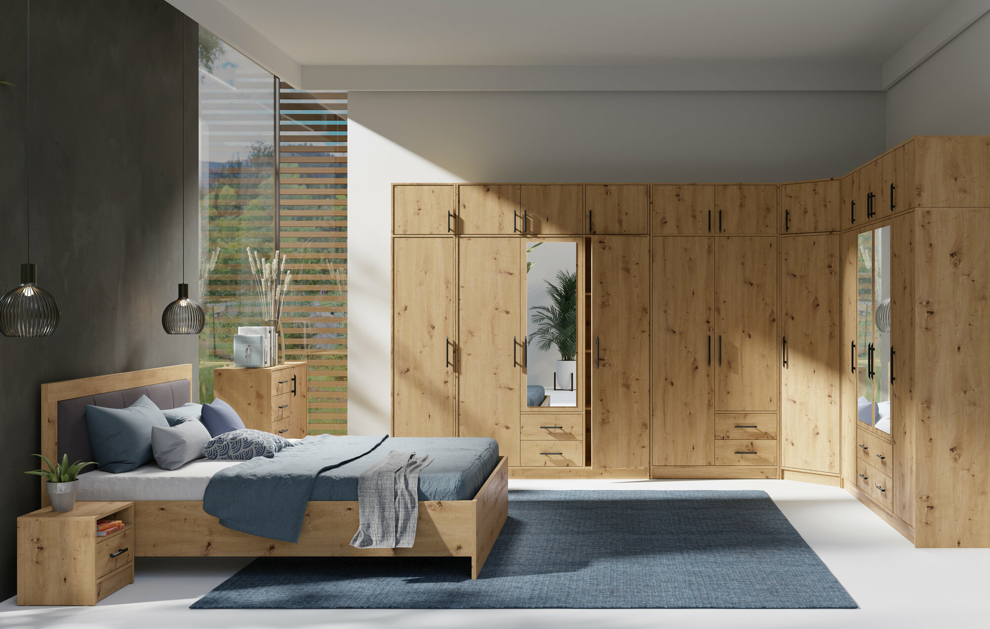 Kampinė spinta Cavmero 106 (Artisan ąžuolas)