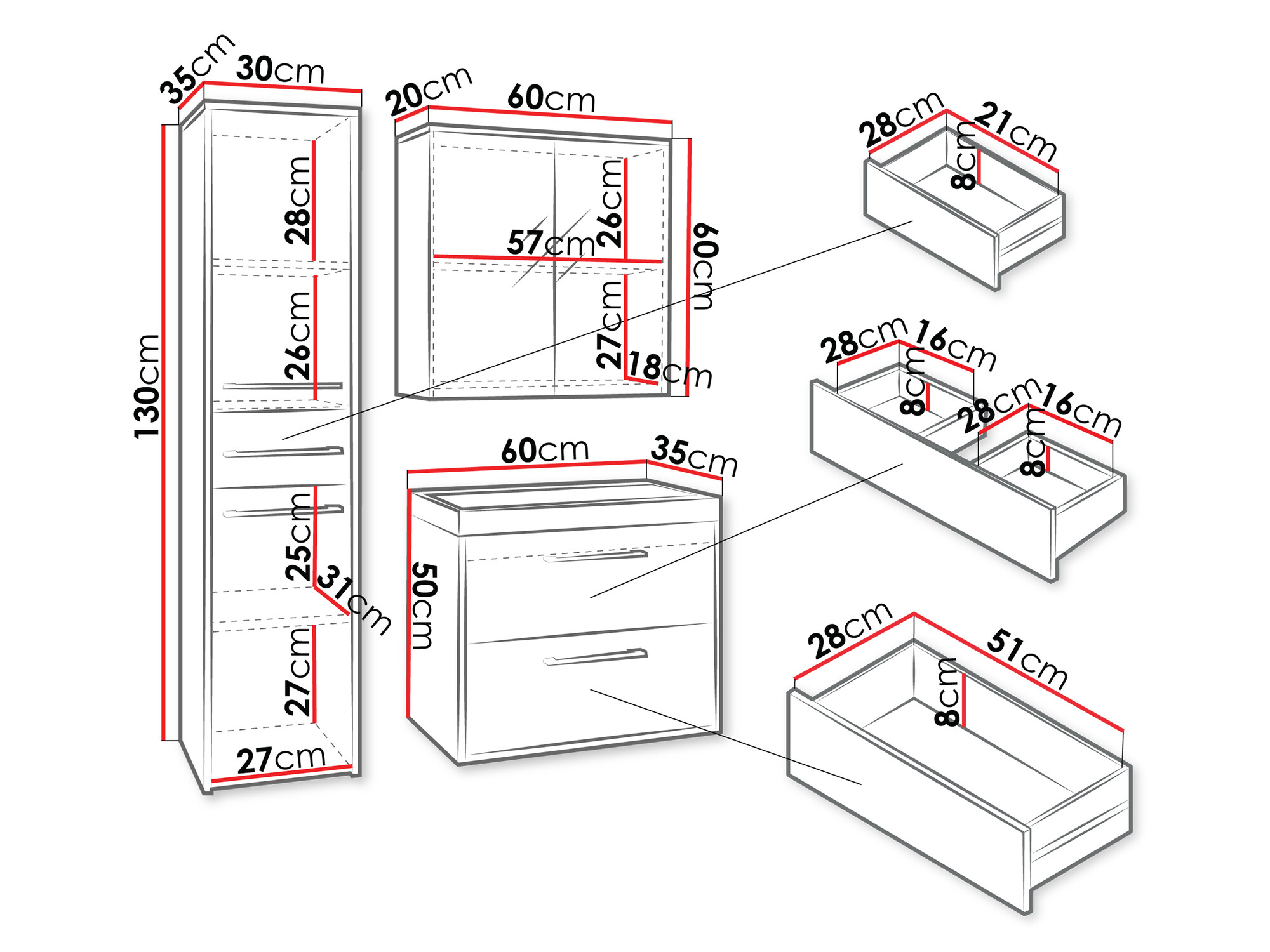 Vonios komplektas Sarasota 173 (Grafitas)