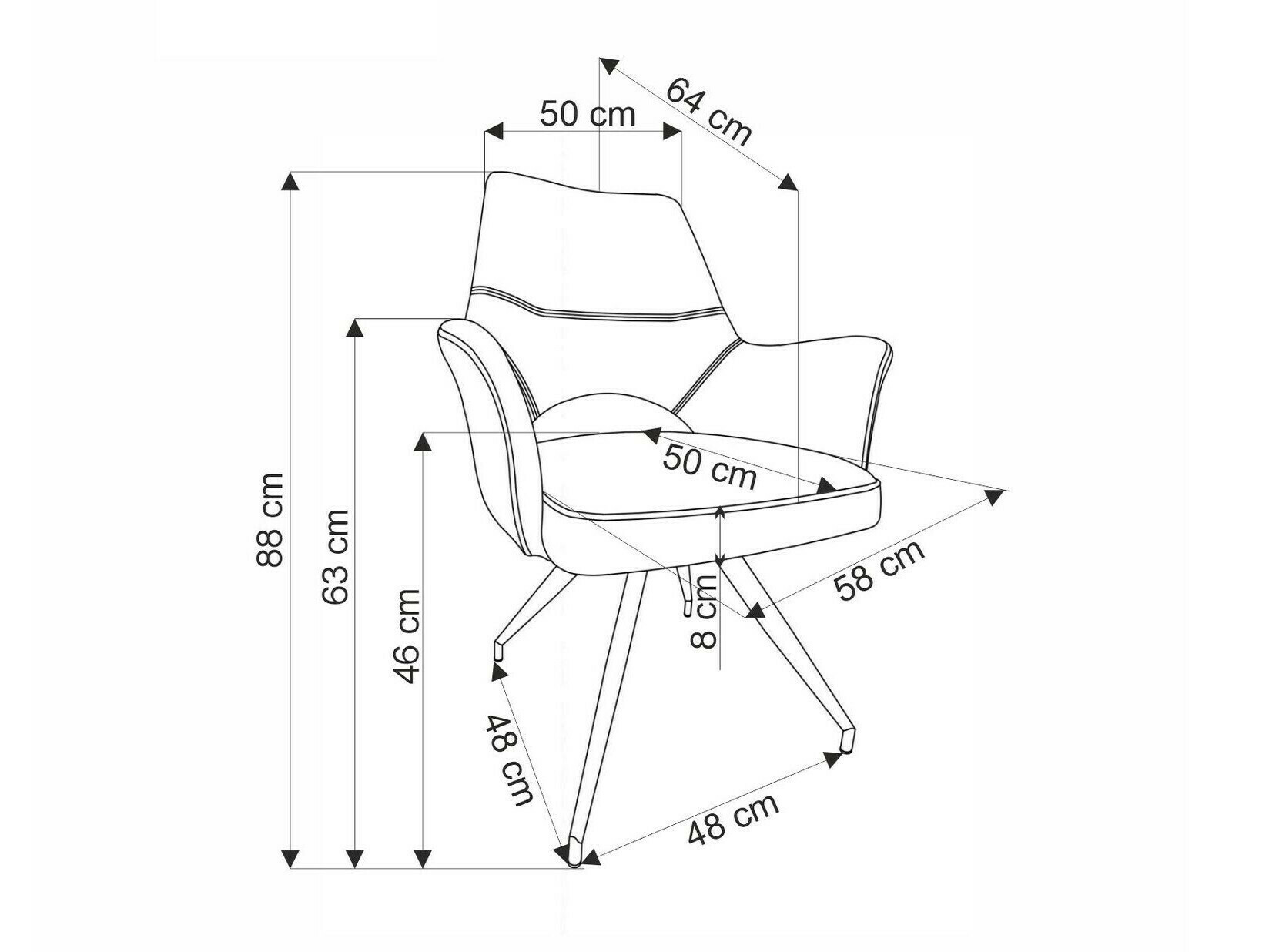 Kėdė Houston 1675 (Pilka)