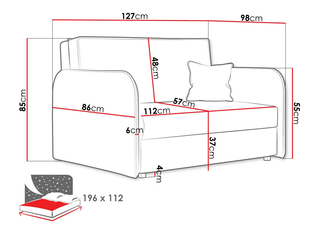 Sofa lova Lirael II (Again 80)