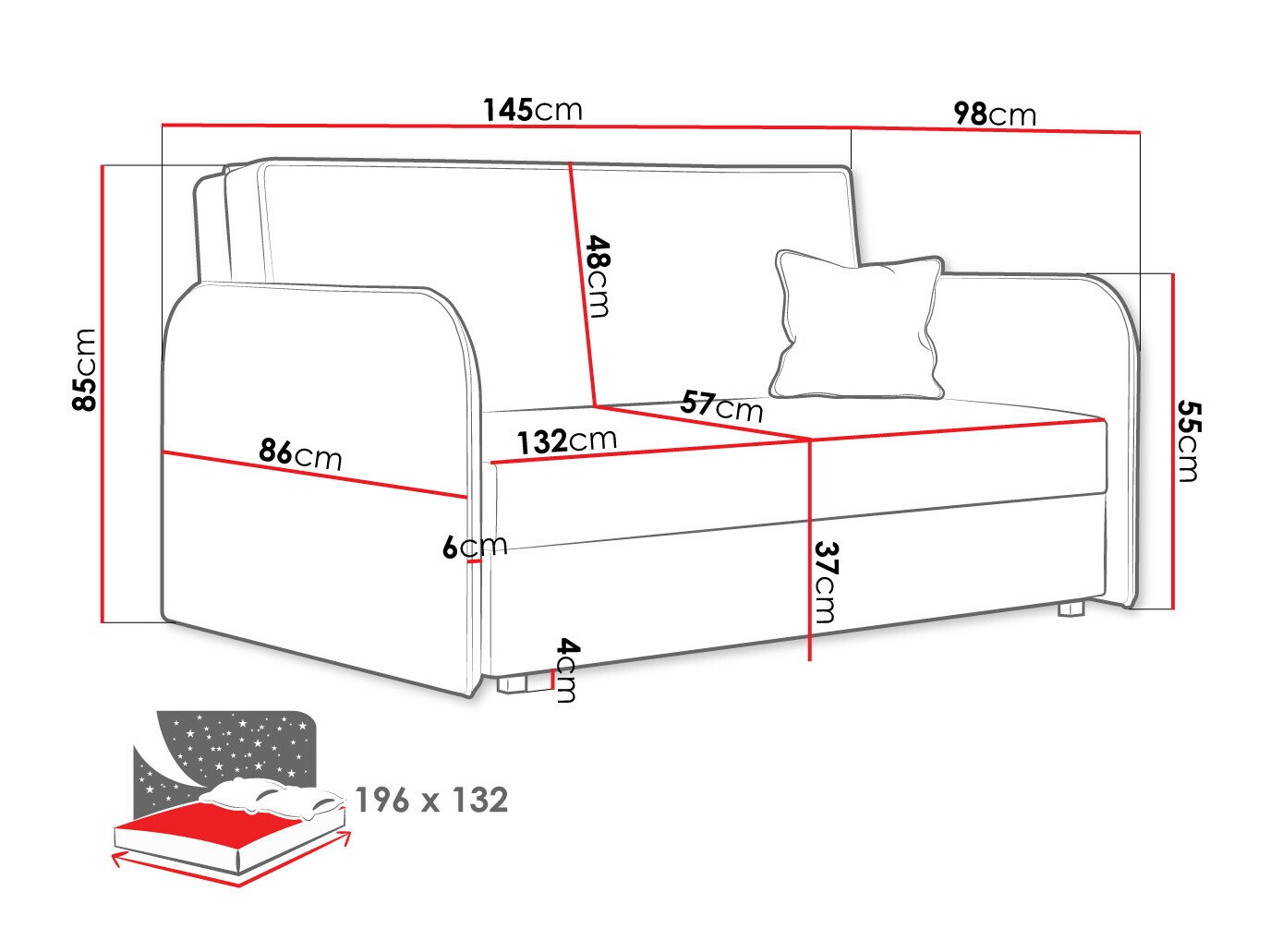 Sofa lova Lirael III (Again 80)