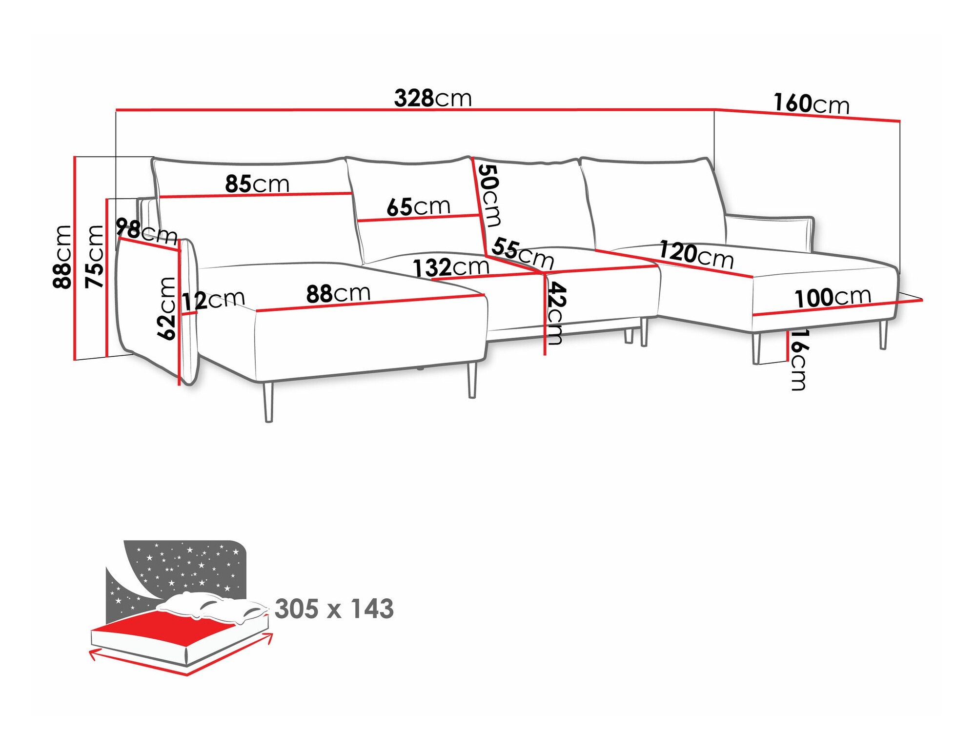 Minkštas kampas Columbus 223 (Velo 623)