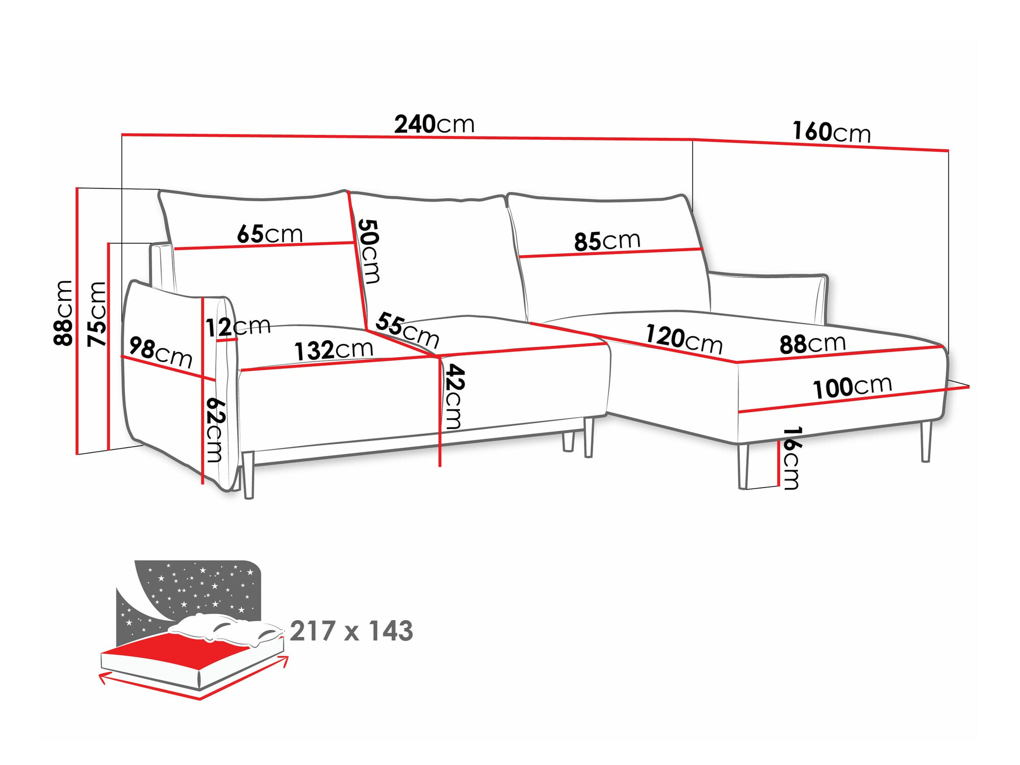 Minkštas kampas Columbus 224 (Velo 627)
