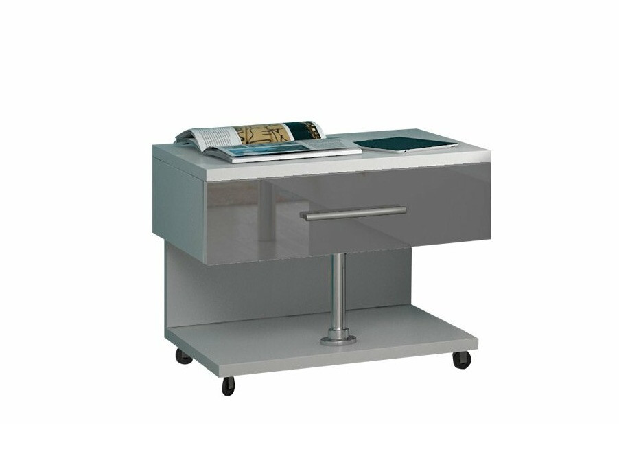 Naktinis staliukas Campus (Balta + Blizgus pilkas)