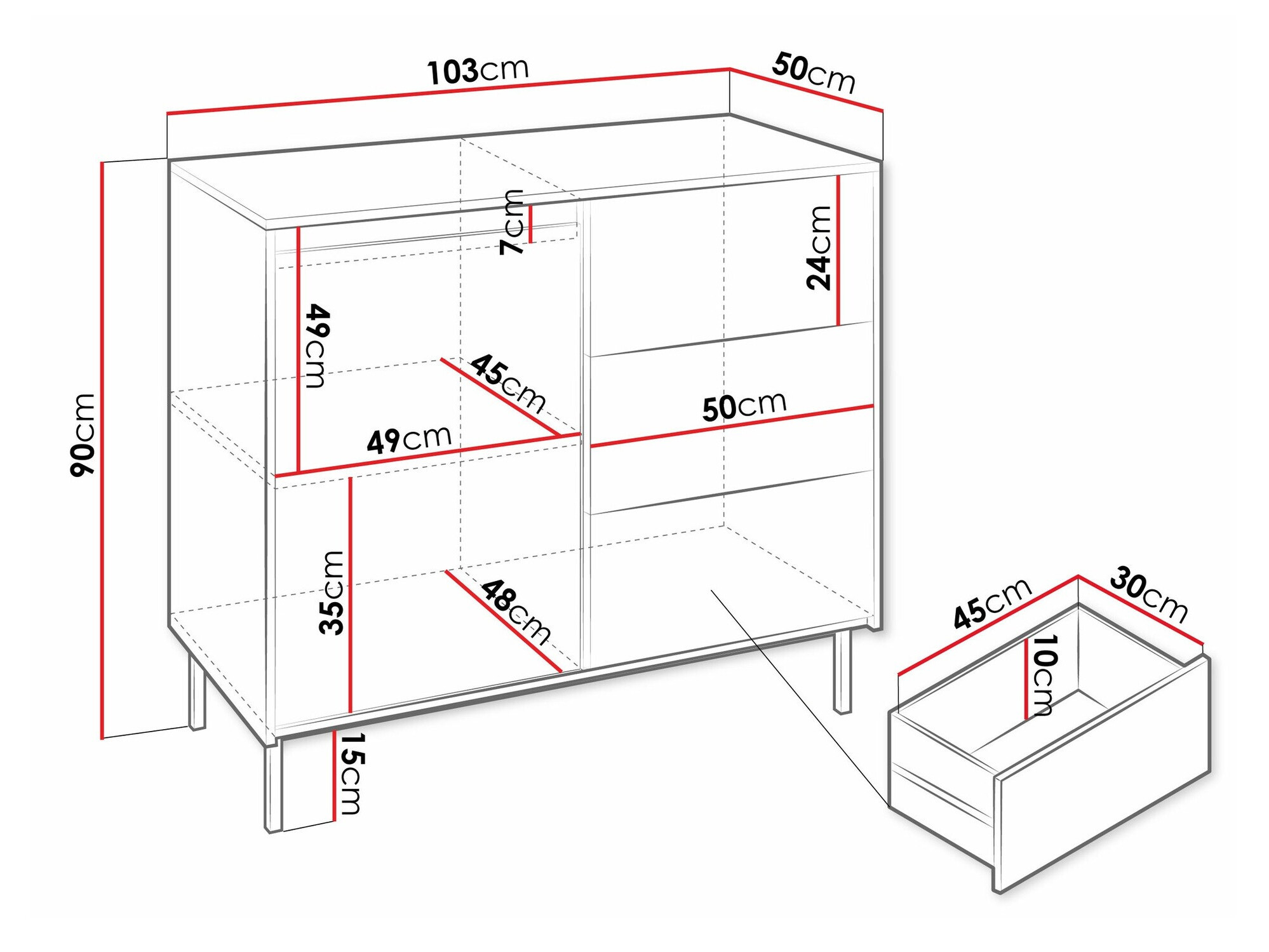 Komoda Comfivo Delruva 100 (Juoda)