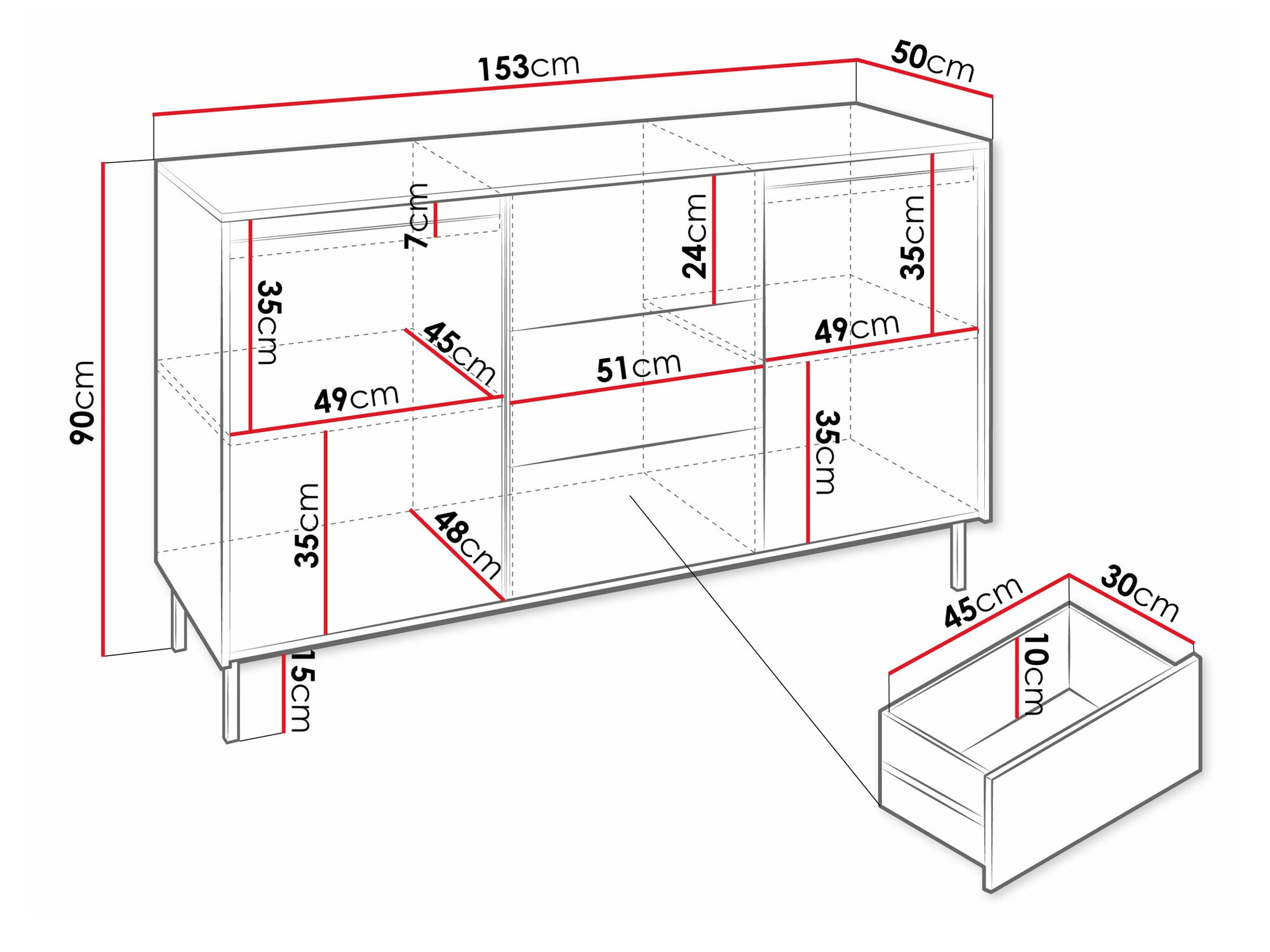 Komoda Comfivo Delruva 101 (Juoda)