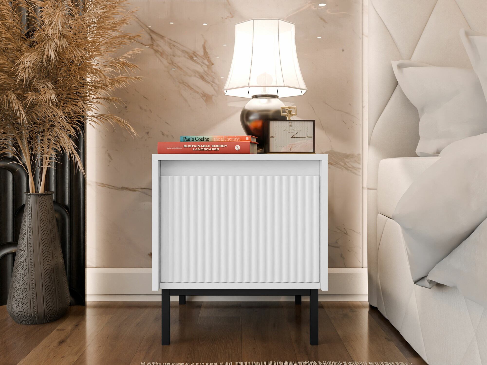 Naktinis staliukas Comfivo Delruva (Balta)