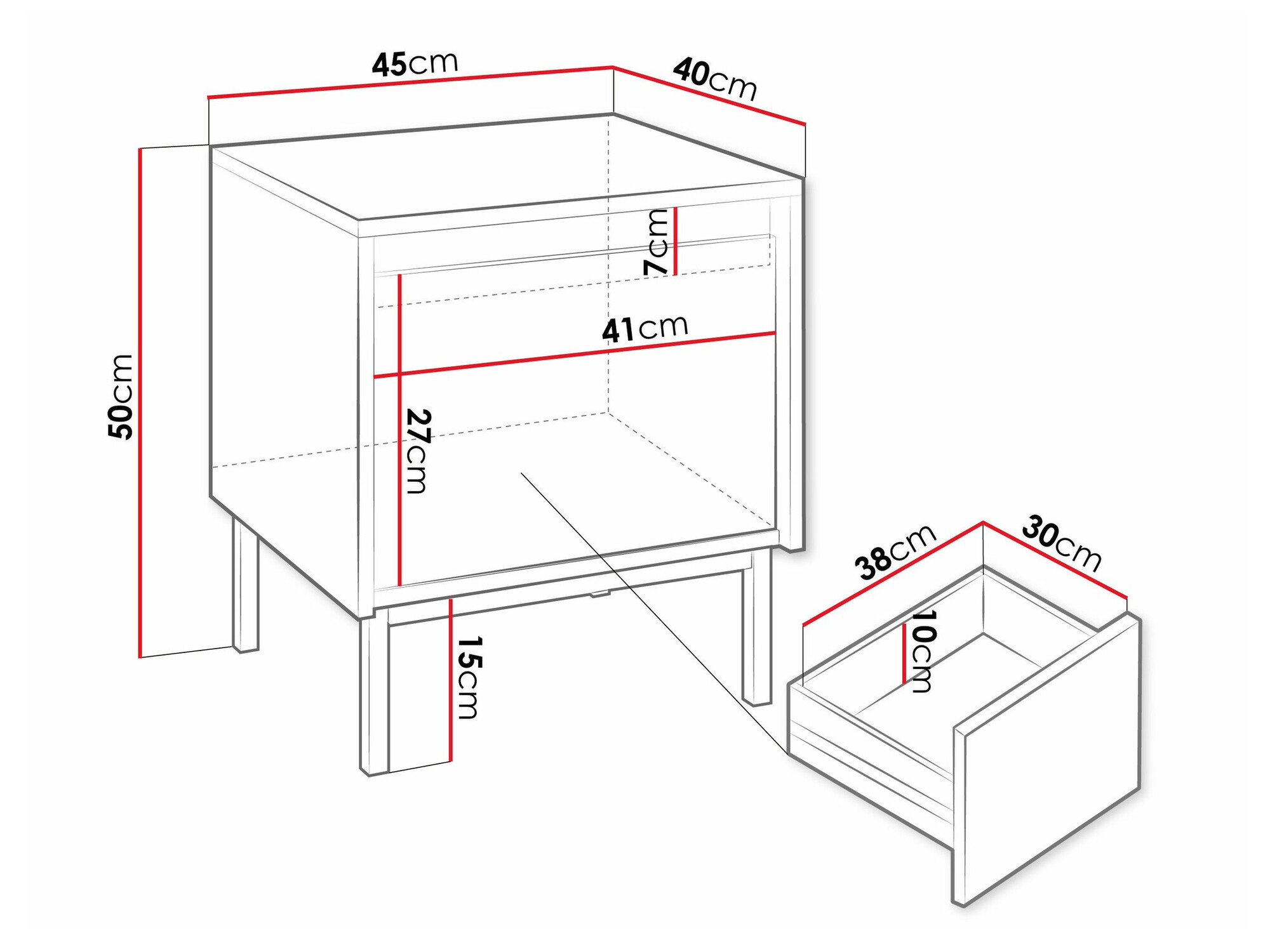 Naktinis staliukas Comfivo Delruva (Juoda)
