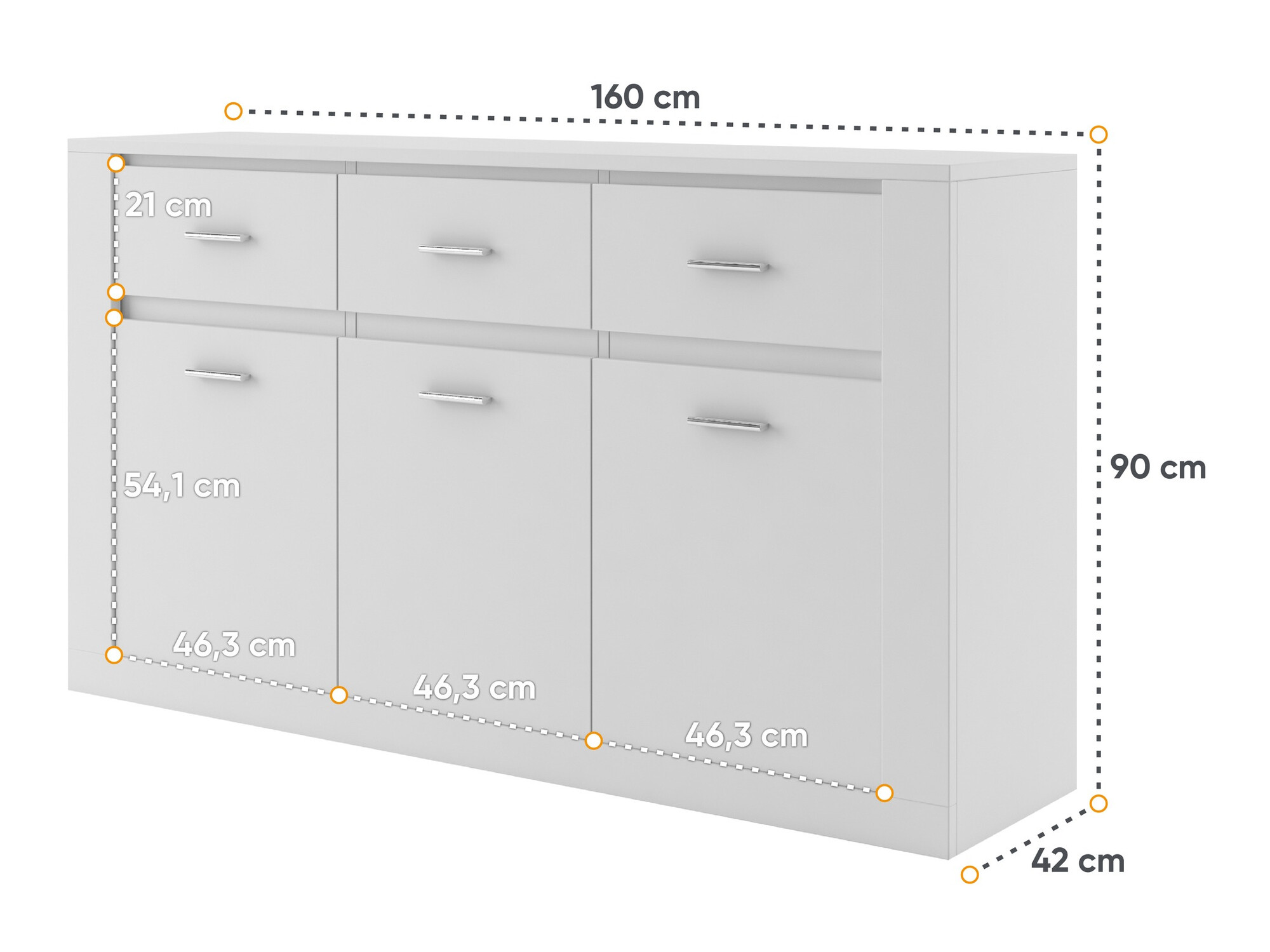 Komoda Fresno 107 (Balta)