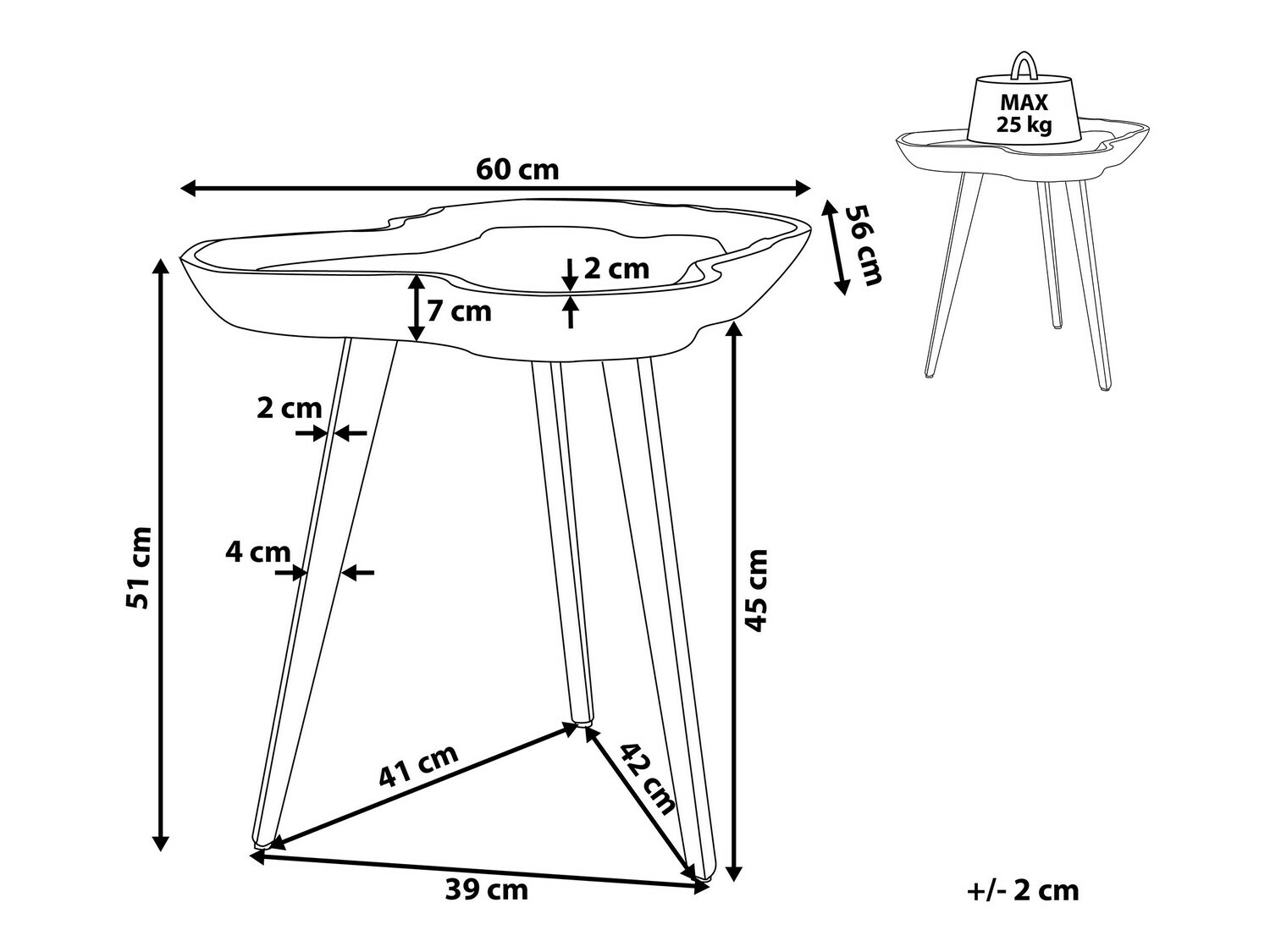 Šoninis staliukas Berwyn 635